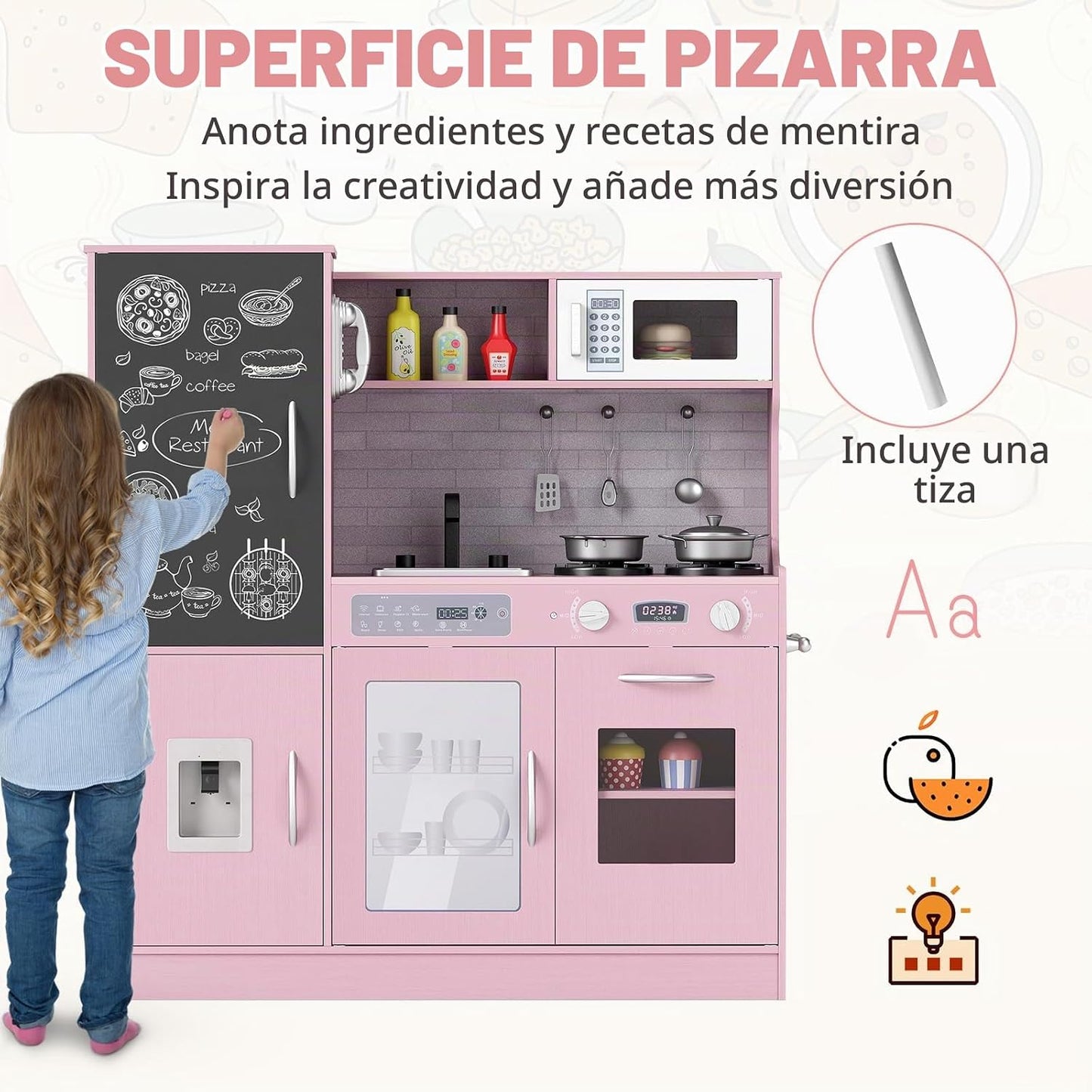 Costzon Juego de cocina para niños, gran juego de juguetes de cocin...