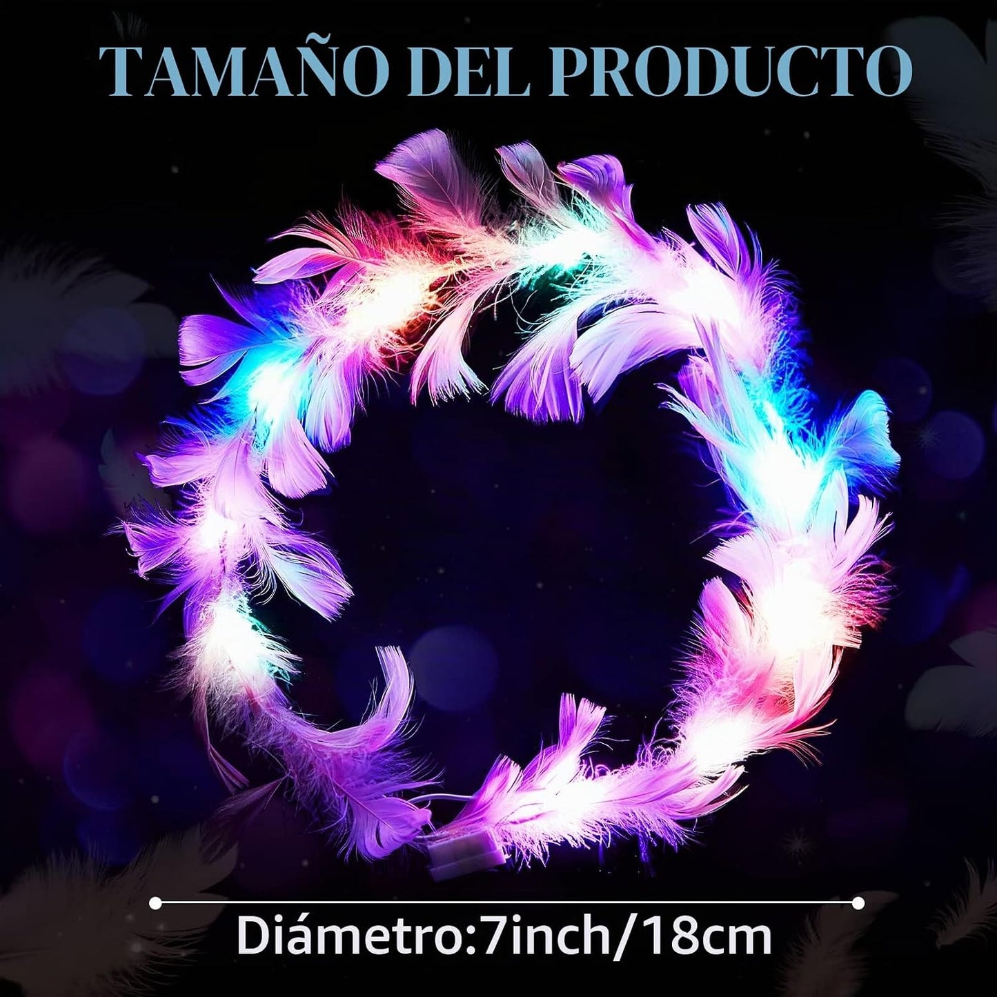Taiyin - 100 diademas LED de plumas para bodas, varios colores | Co...