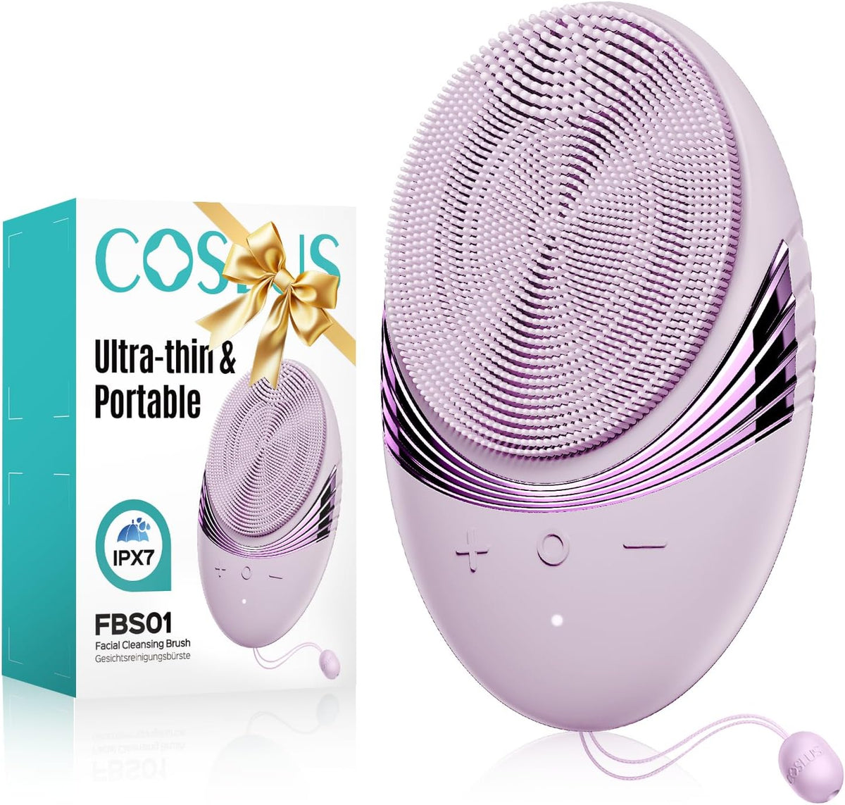 COSLUS FBS01 - Cepillo de limpieza facial, compacto, color morado c...