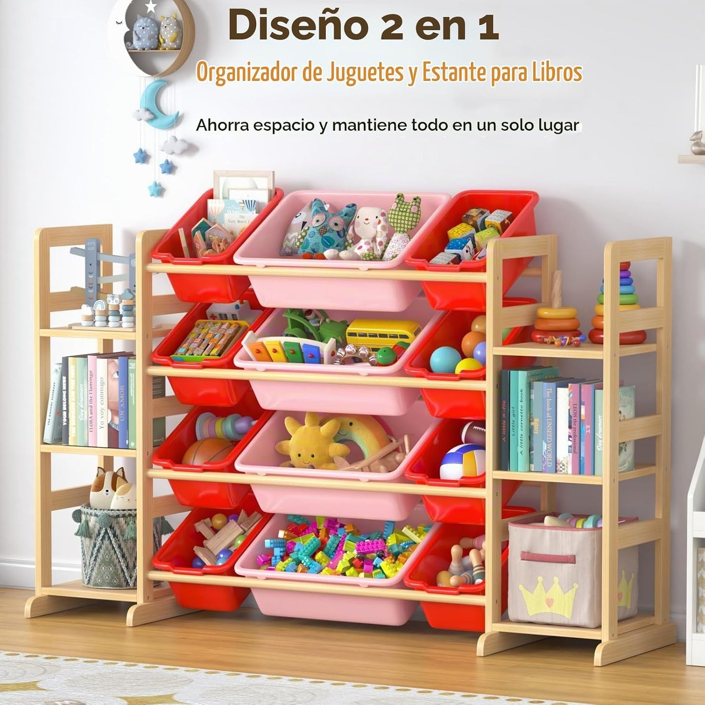 Ratulie Organizador grande de almacenamiento de juguetes para niños...