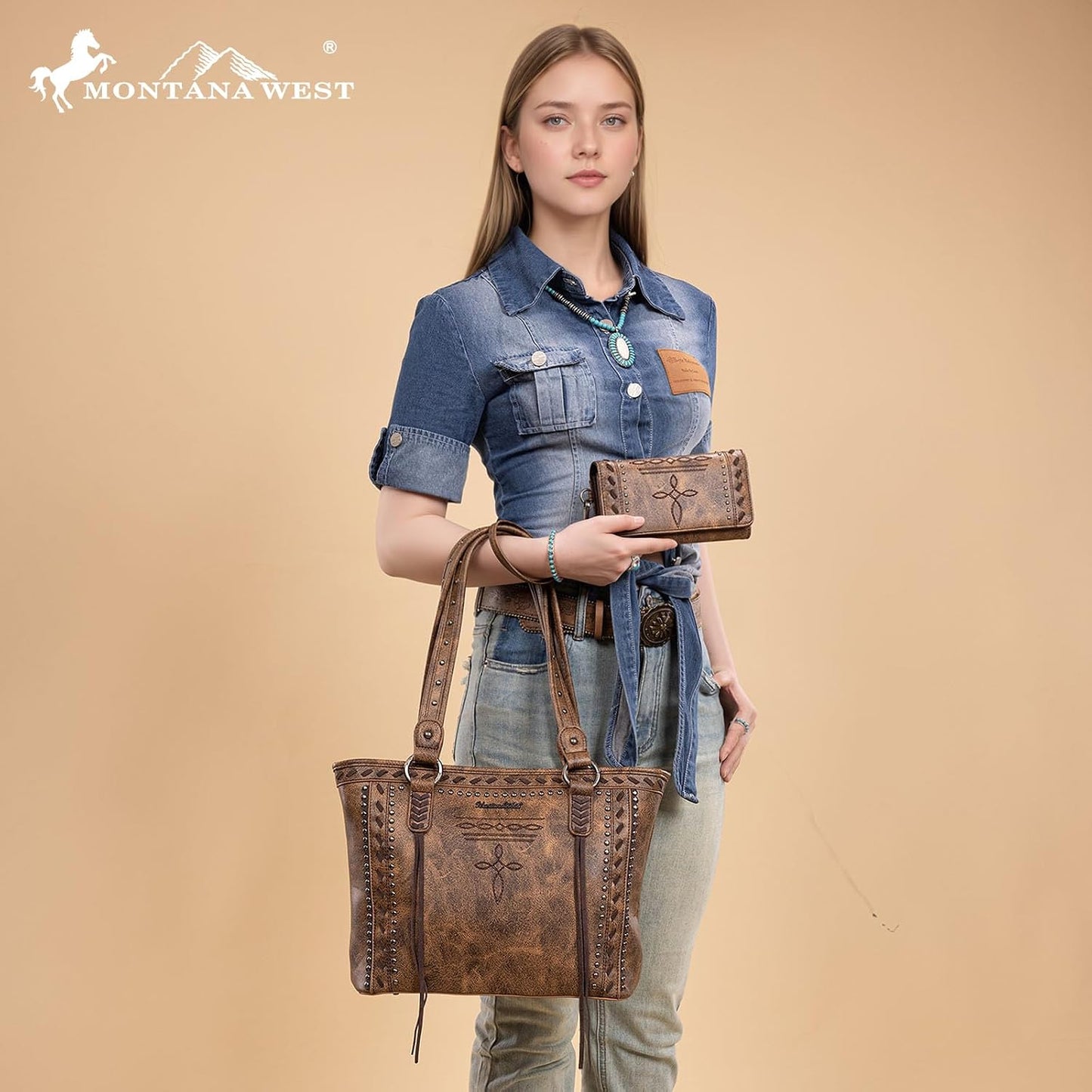 Montana West - Bolso tote de colección espiritual estilo western pa...