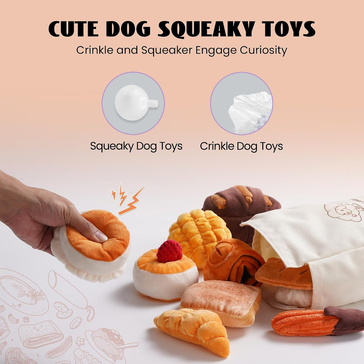 Nocciola 10 piezas de juguetes para perros con sonido - Juguetes pa...