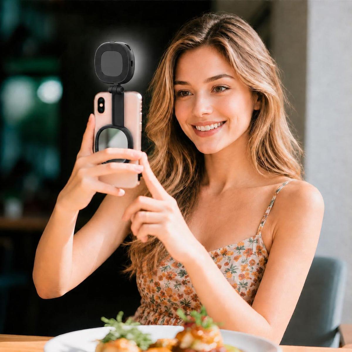 Luz magnética para selfie compatible con MagSafe, luz LED plegable...
