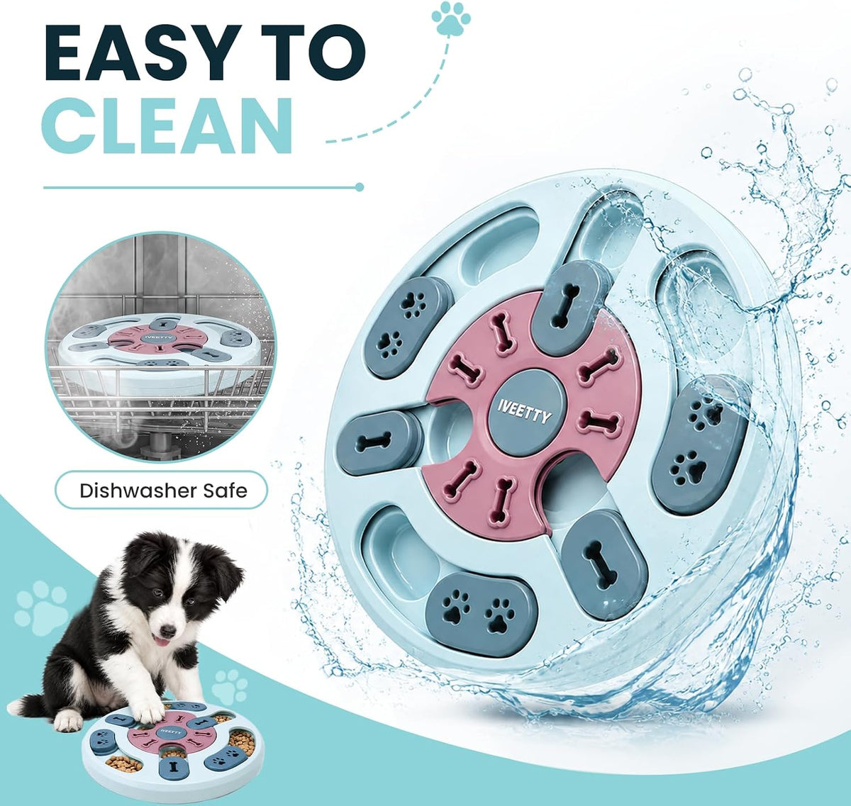IVEETTY Juguete rompecabezas para perros, juguetes interactivos par...