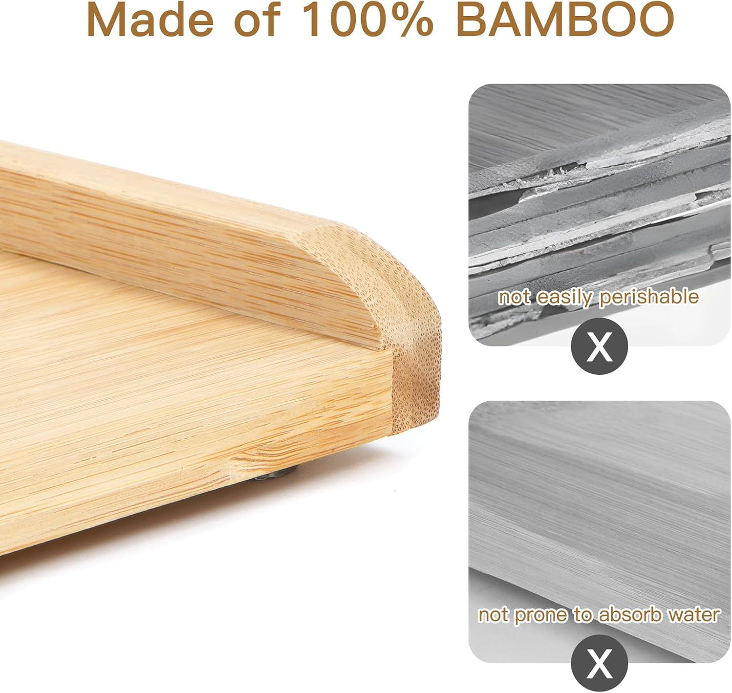 Tabla de cortar de bambú de doble cara de 28 x 18 pulgadas con ranu...