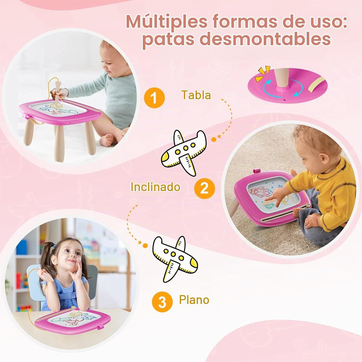 Kikidex Juguetes para niños pequeños de 1 a 3 años, tablero magnéti...