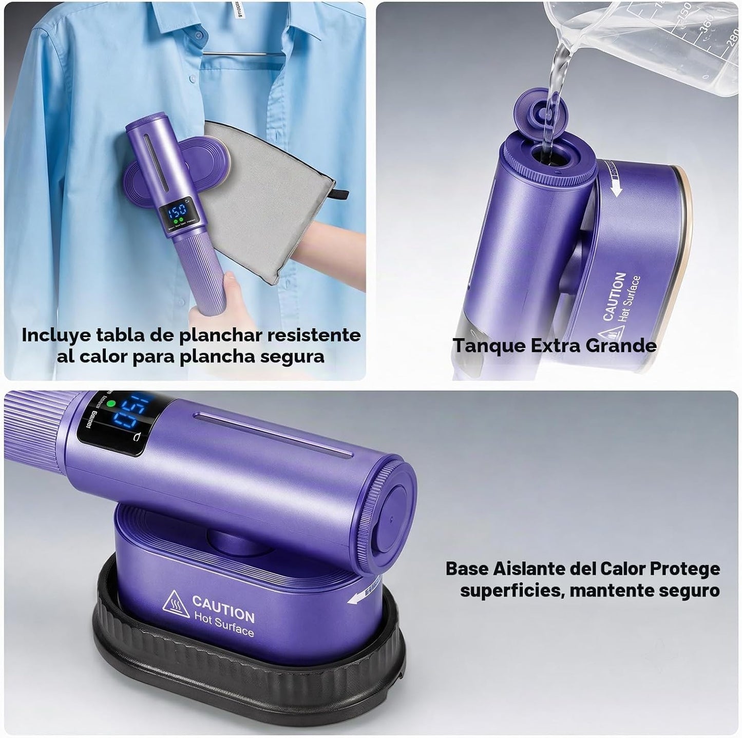 HORTIGRACE Vaporizador de viaje para ropa, plancha de vapor 2 en 1...