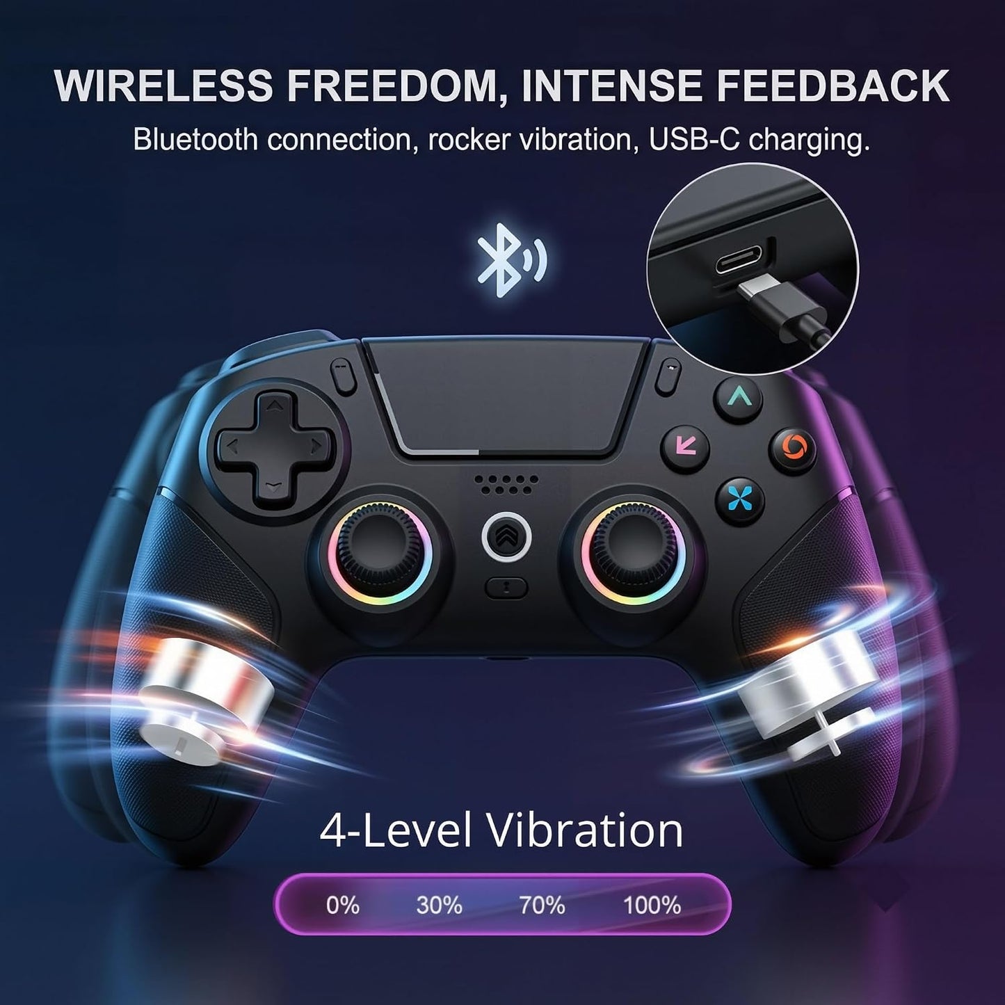 PLAYVORA Mando Inalámbrico Gaming compatible con PS5, PC, Xbox, iOS...