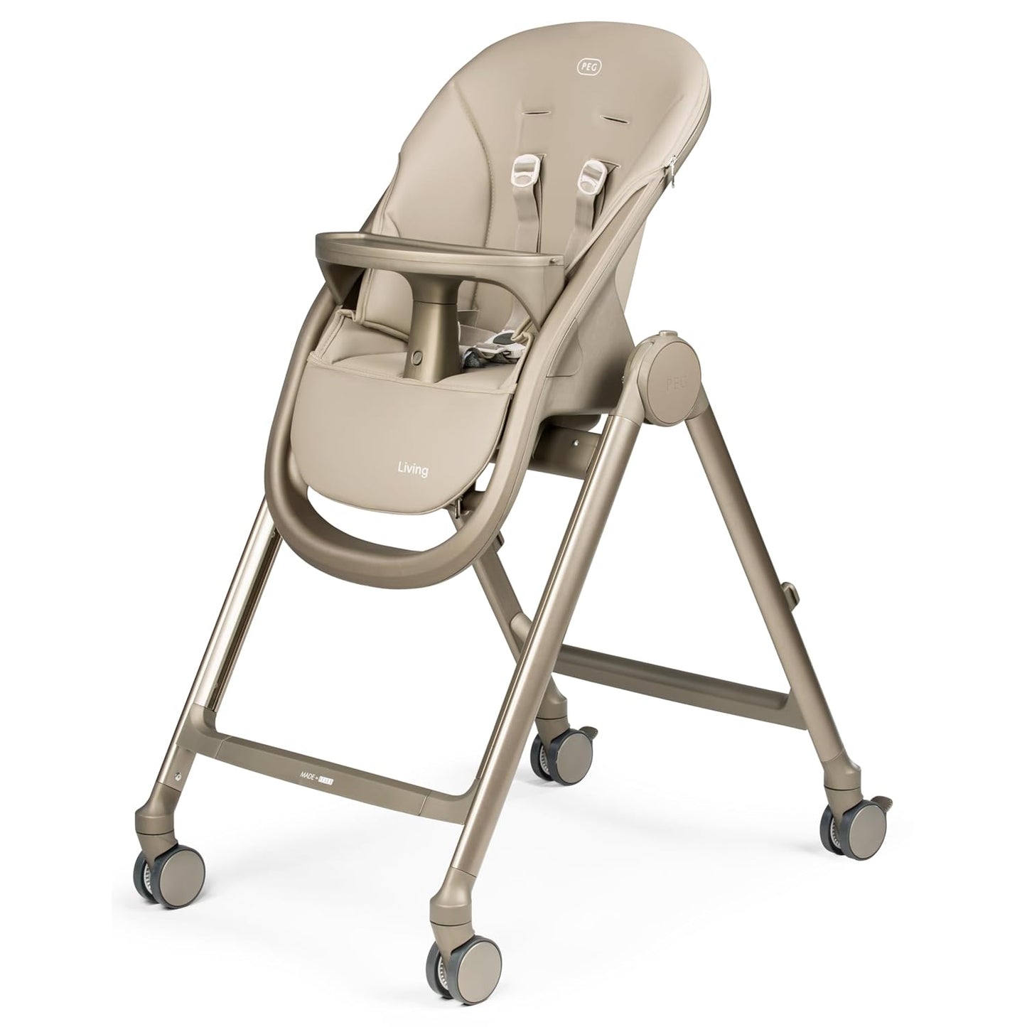 PEG Living, Grow with Baby Silla alta plegable, color arena espacia...