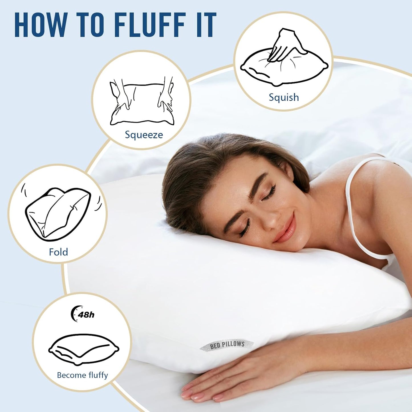 Piwaal Paquete de 2 almohadas de hotel de lujo, juego de 2 almohada...