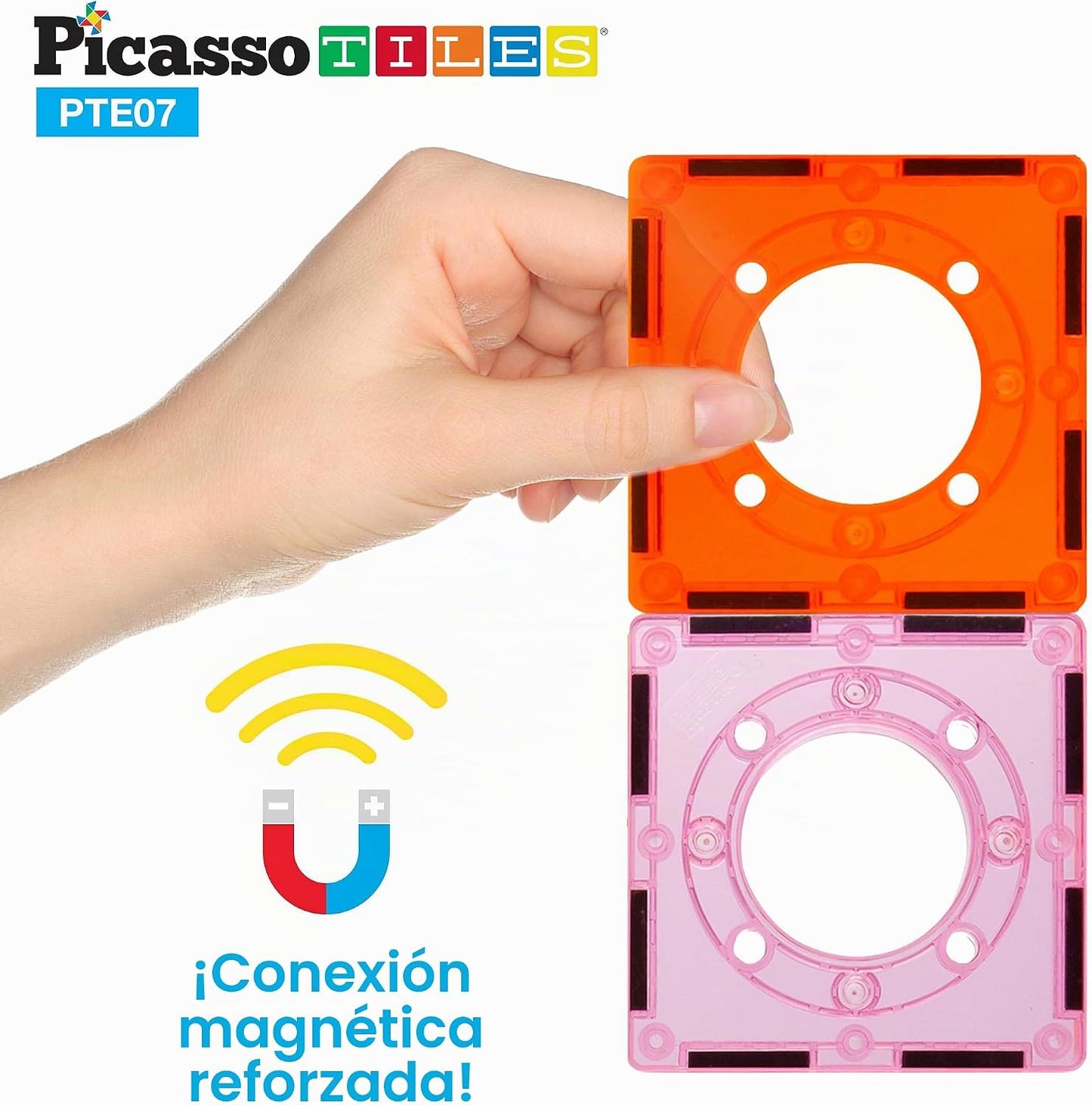 PicassoTiles Azulejos magnéticos para carreras de canicas, pista de...