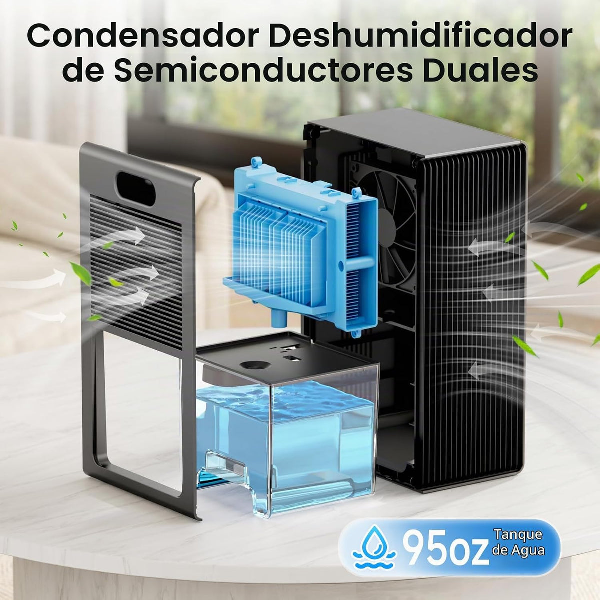 NineSky Deshumidificadores para el hogar, deshumidificador de 1000...