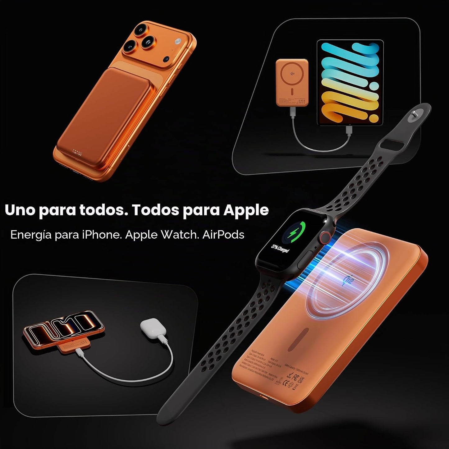 Catmart Qi2 - Banco de energía magnético certificado 10000mAh, carg...