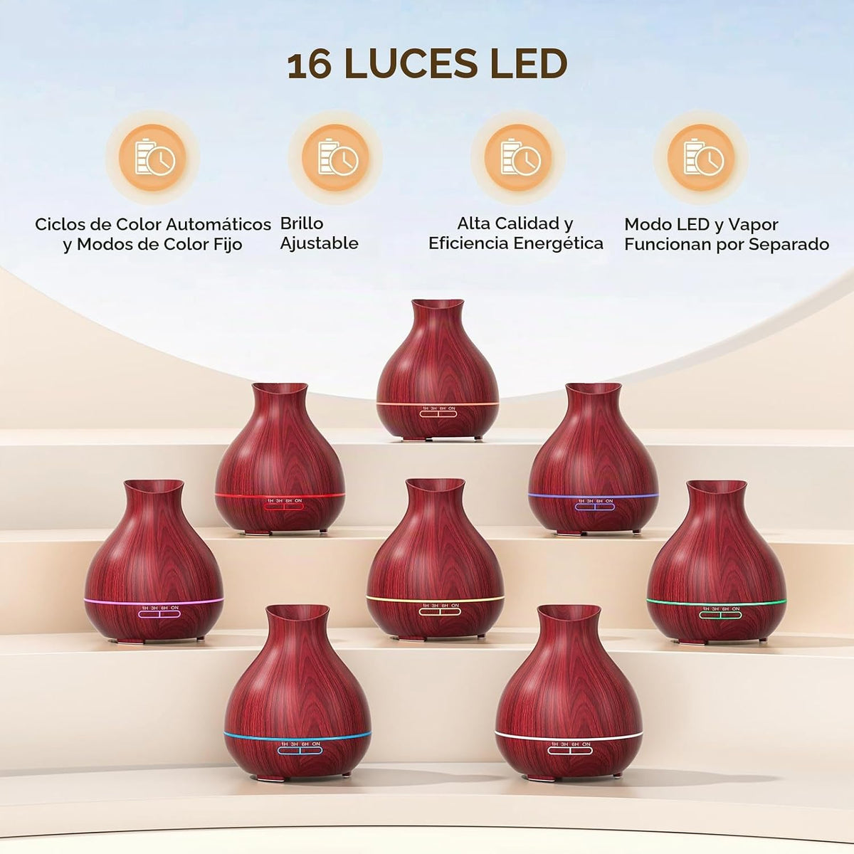 BZseed Difusor de aceites esenciales para aromaterapia 550ml 12 hor...