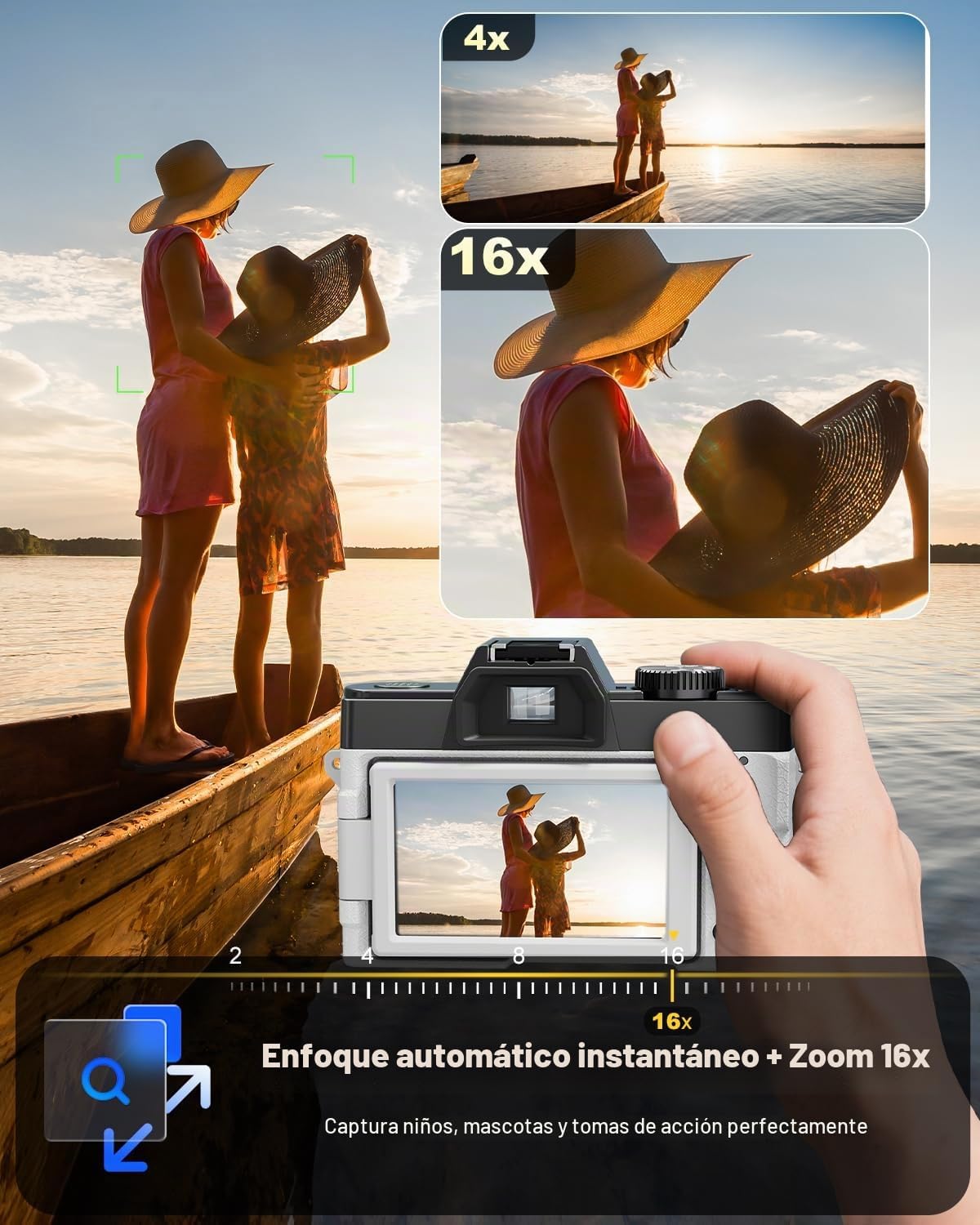 NBD Cámaras digitales 8K para fotografía, cámara fotográfica de 64...