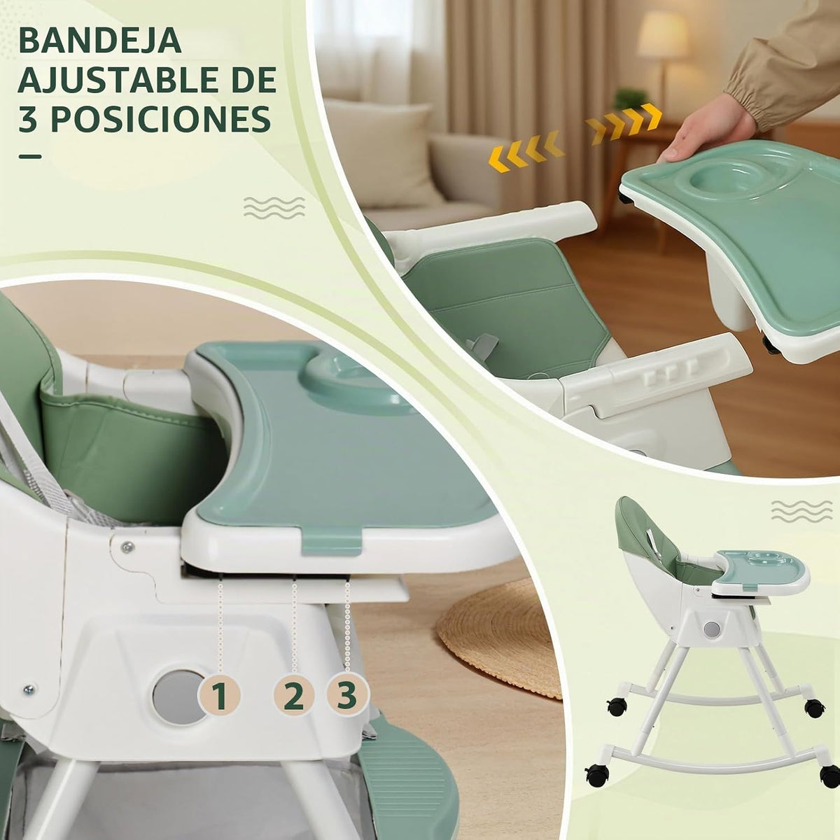 Ktaxon Silla Alta para Bebé, Silla de Alimentación Portátil 6 en 1...