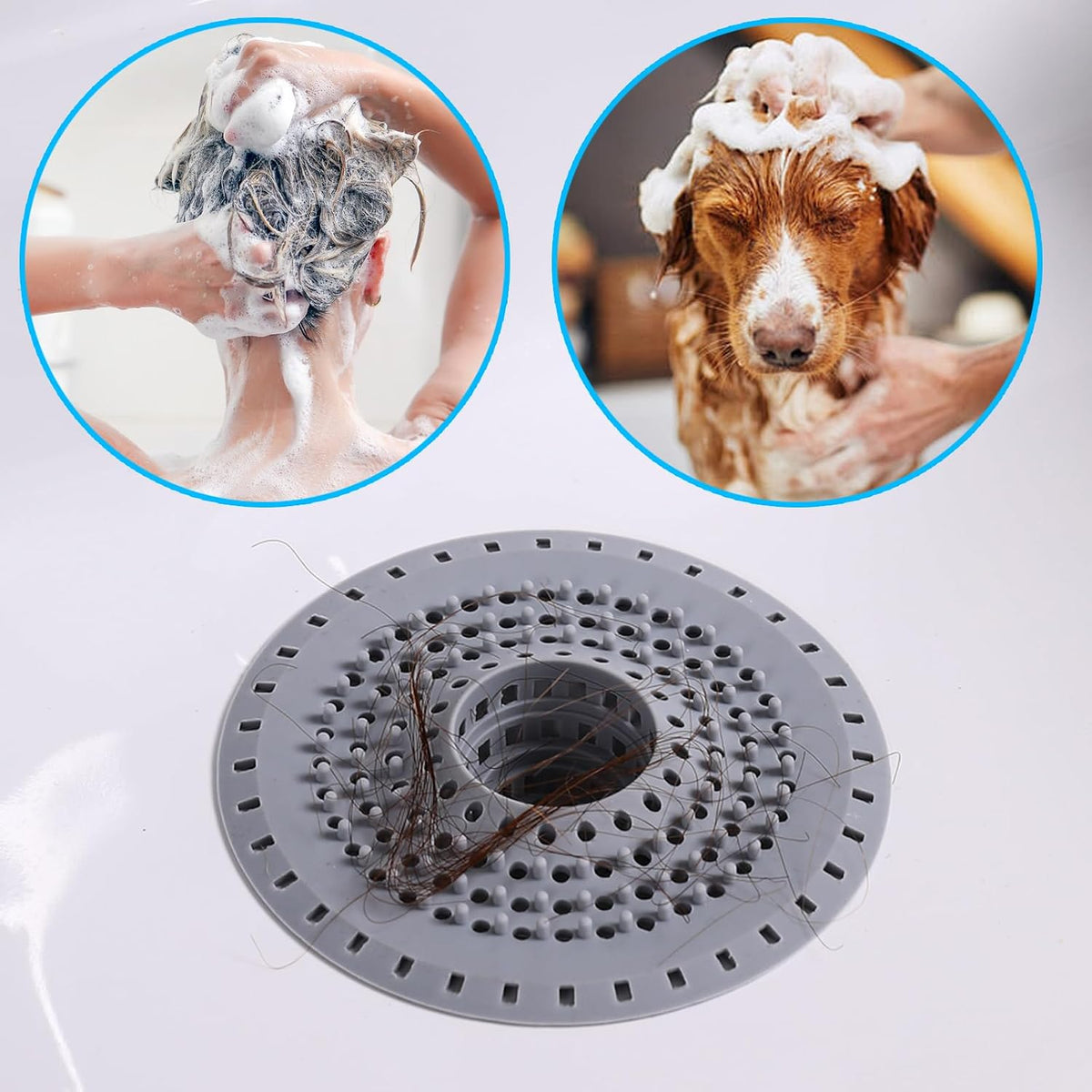 Atrapador de Pelo para Desagüe de Bañera, Filtro de Desagüe de Tubo...