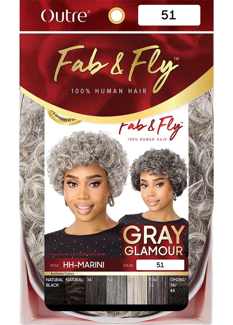 Peluca Outre Fab & Fly Full Cap Grey Glamour - Cabello humano - Mar...