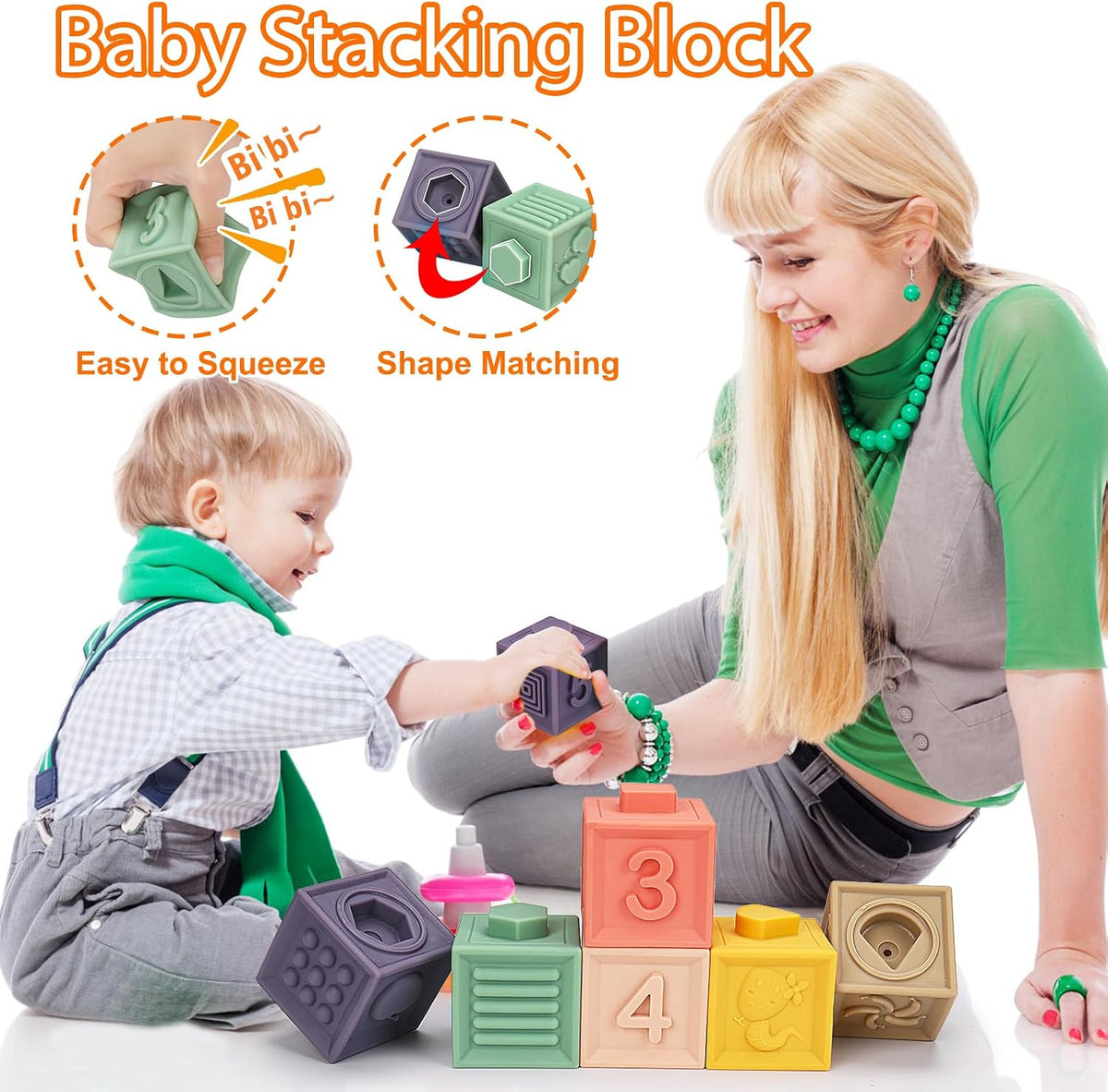 Bloques de tazas apilables de juguete para bebé Montessori y coche...