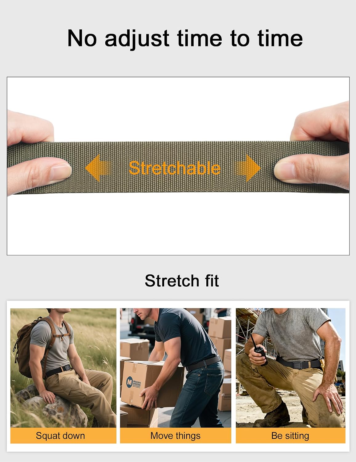 JUKMO - Cinturón táctico elástico para hombres, cinturón rigger mil...