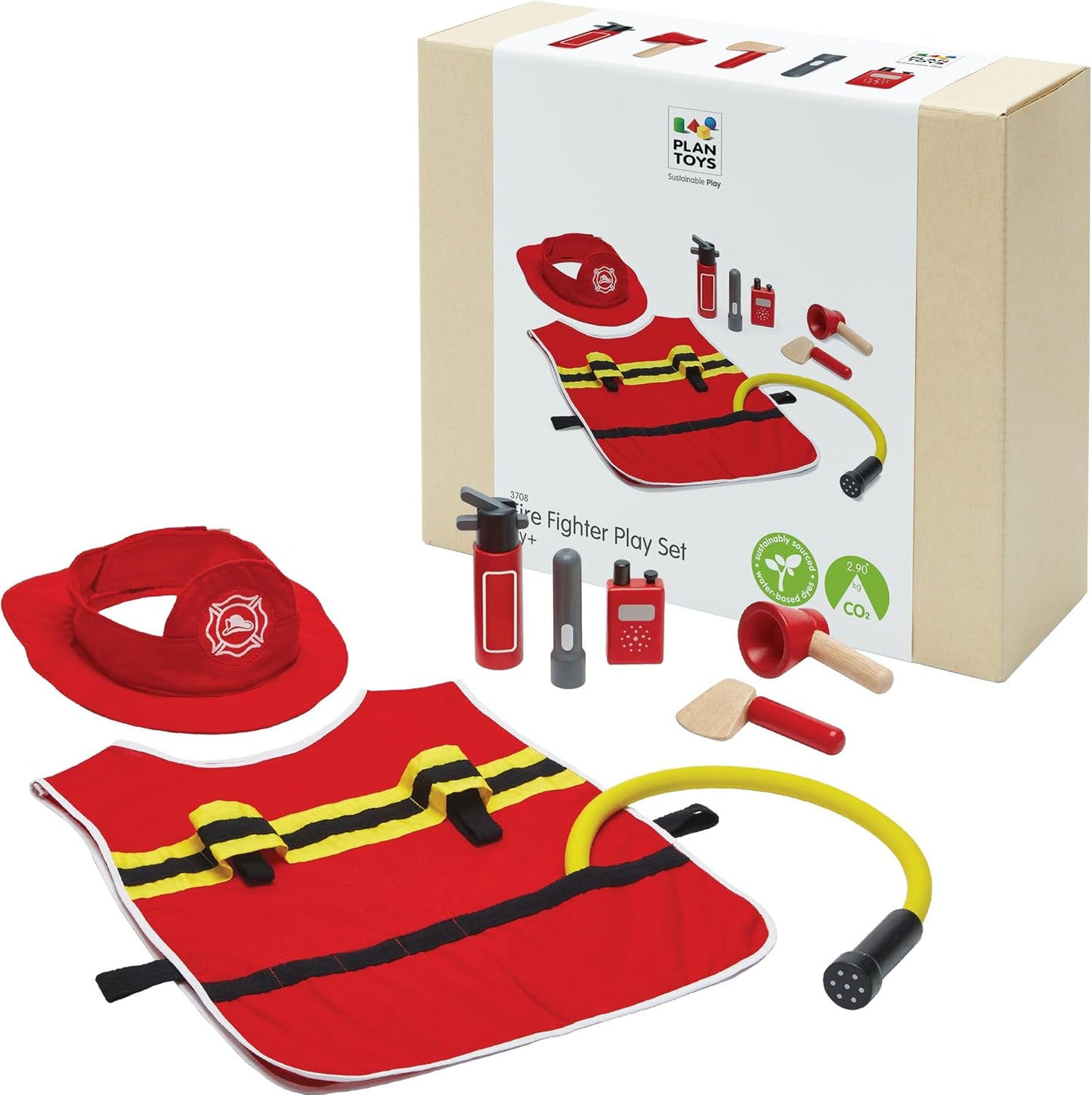 PlanToys® Juego de bomberos con kit de rescate de simulación, casco...