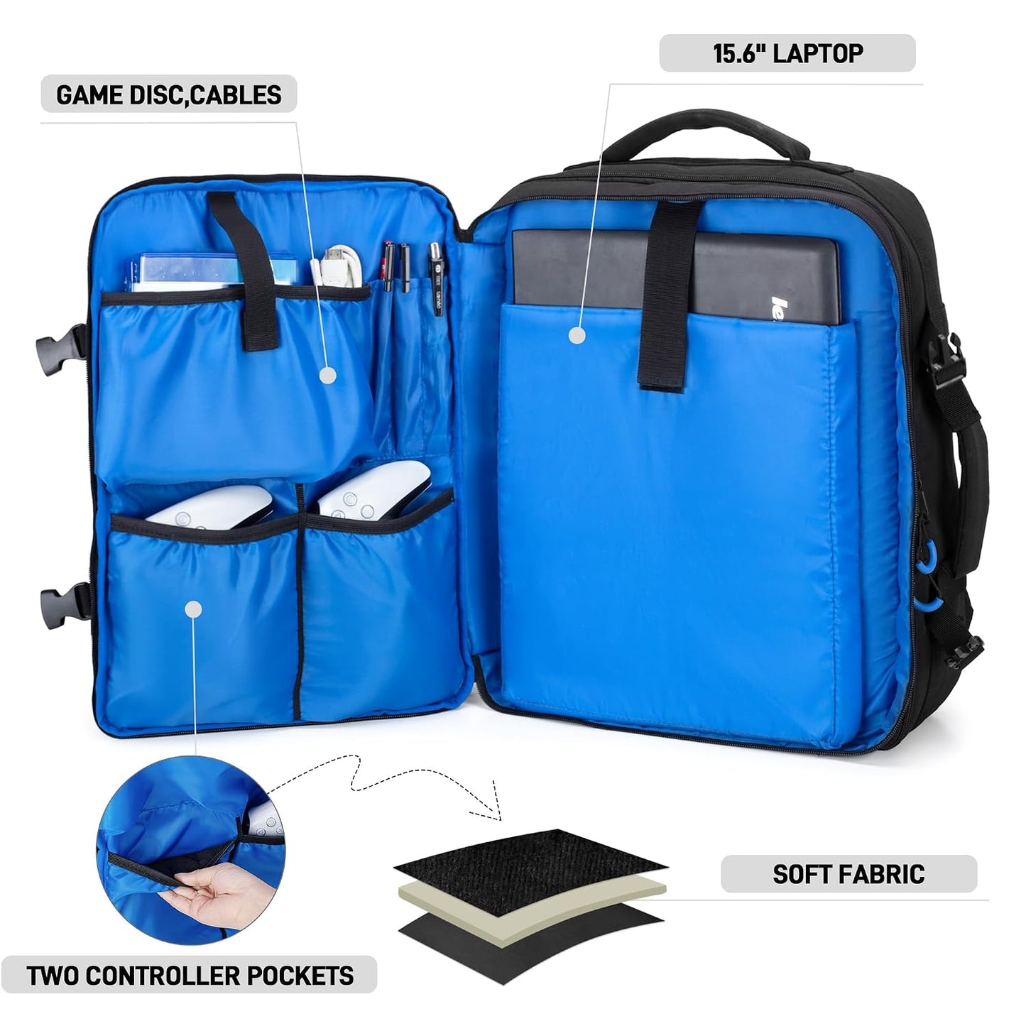 PGmoon Mochila de viaje compatible con consola PS5\/PS5 Slim\/PS5 P...