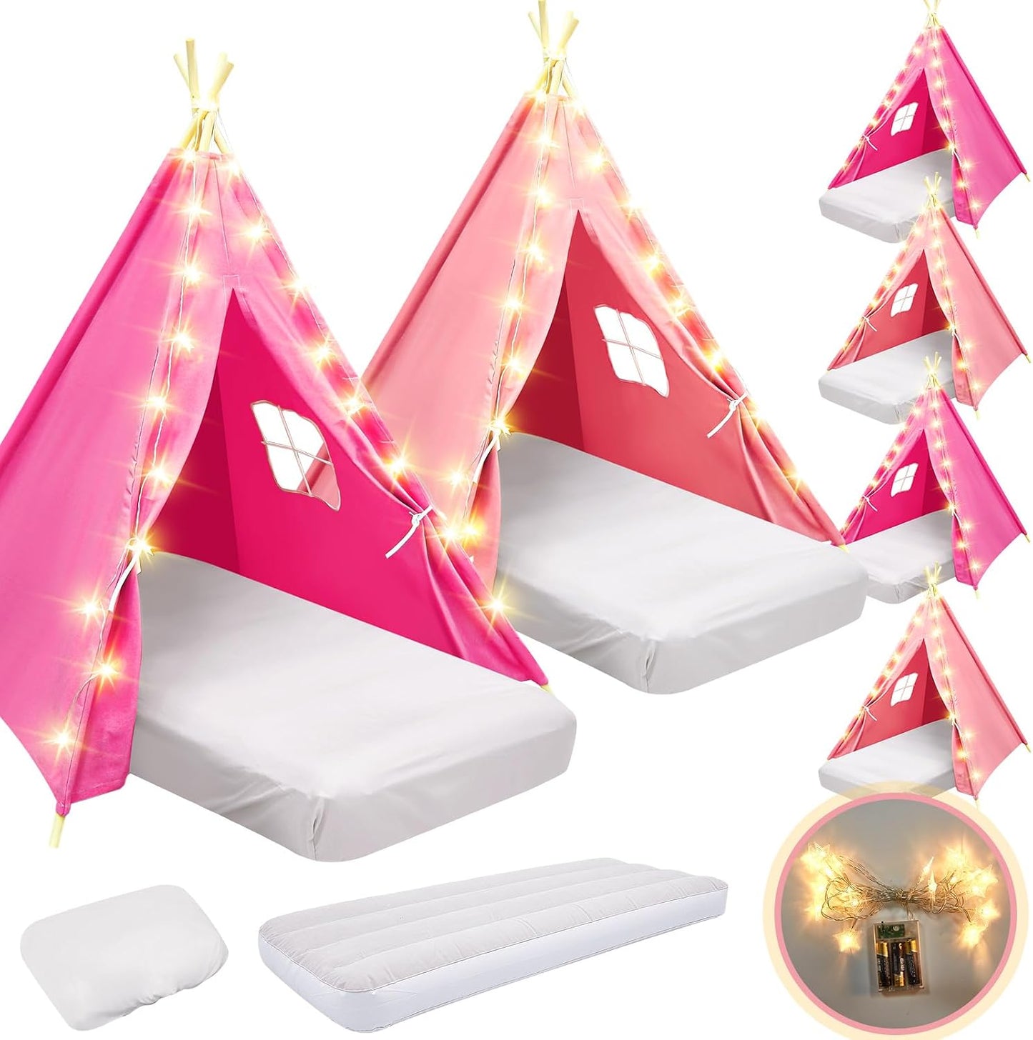 Paquete de 6 Tiendas de Campaña Tipi para Pijamadas para Niños al p...