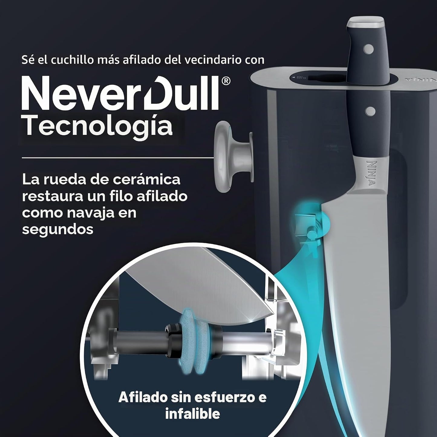 Ninja NeverDull® - Juego de cuchillos alemanes de acero inoxidable...