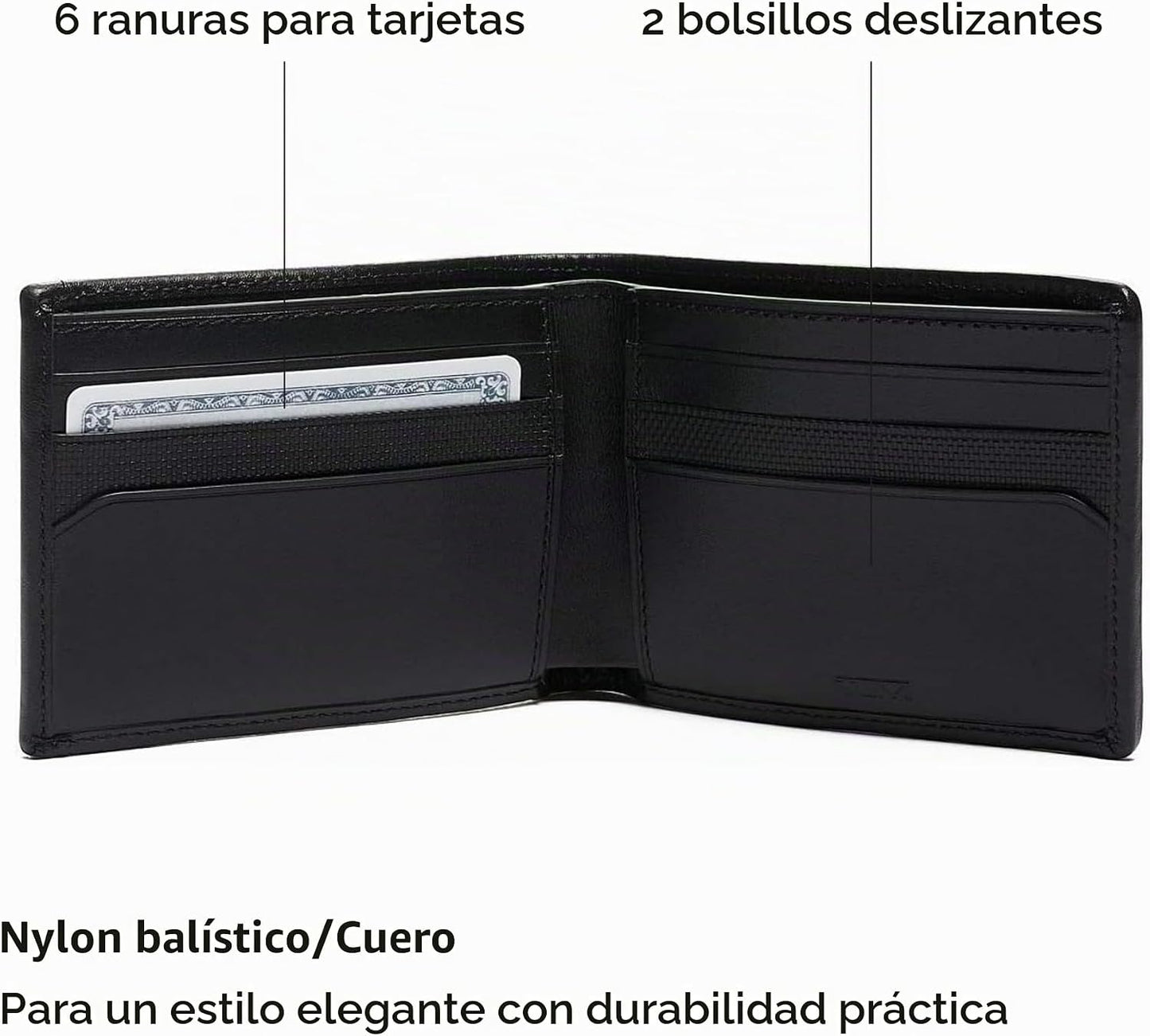 TUMI - Billetera doble Alpha para hombre, Negro -, Alfa Doble Bille...
