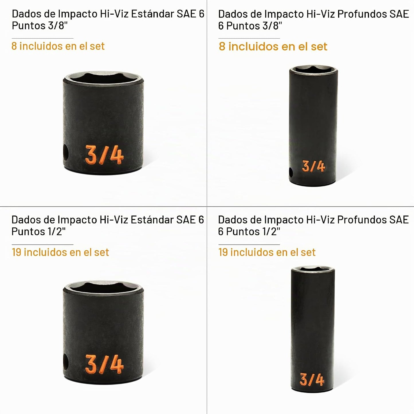 GEARWRENCH 54 piezas 3\/8" y 1\/2" Drive 6 puntos SAE están...
