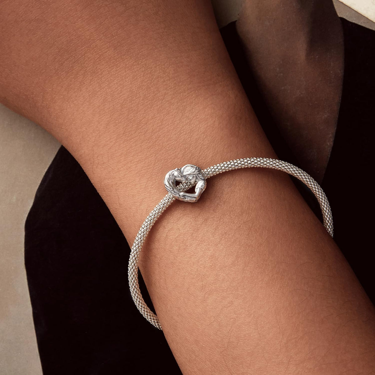 MUNDELL Abalorio con forma de corazón de mamá chapado en oro blanco...