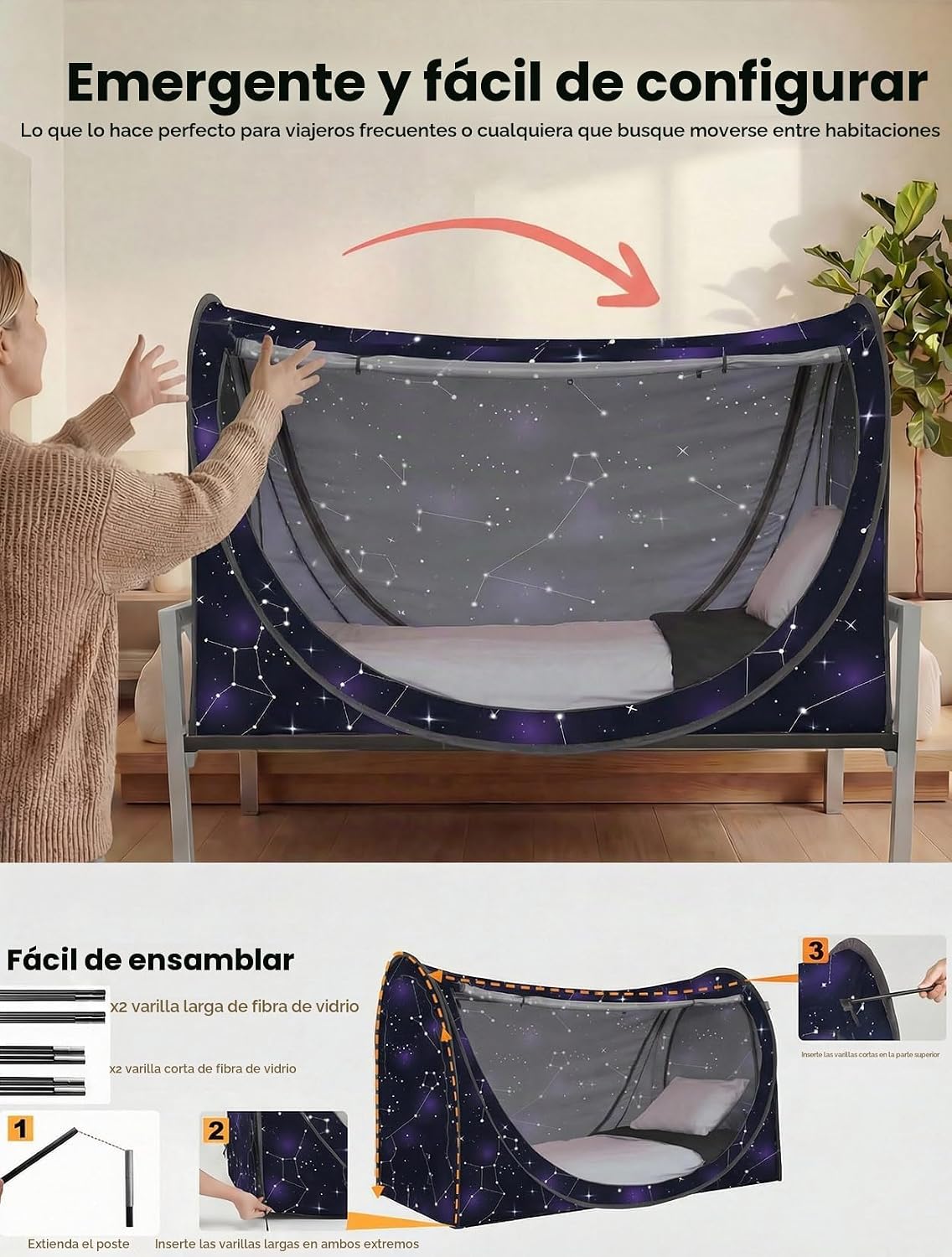 Tienda de campaña desplegable Eclipse de Privacy Pop con cortinas p...