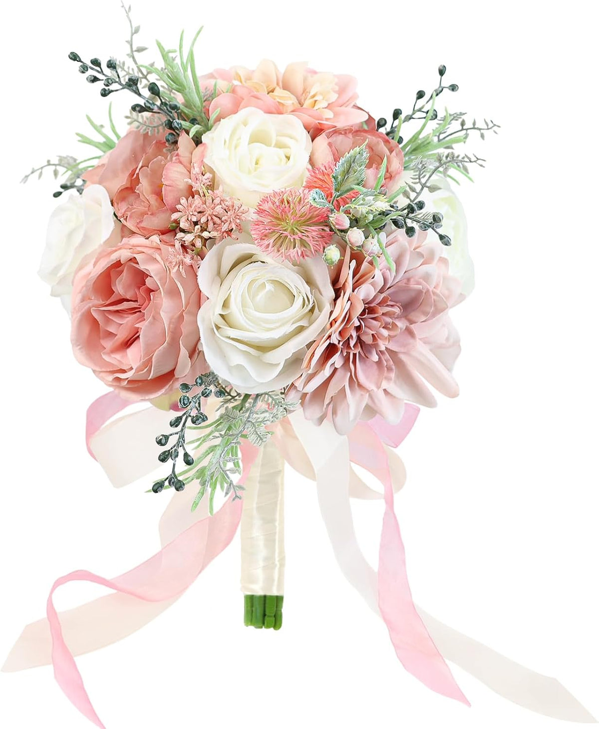 SEMONONIA Ramos de boda para novia, dama de honor, 8.5 pulgadas, ro...