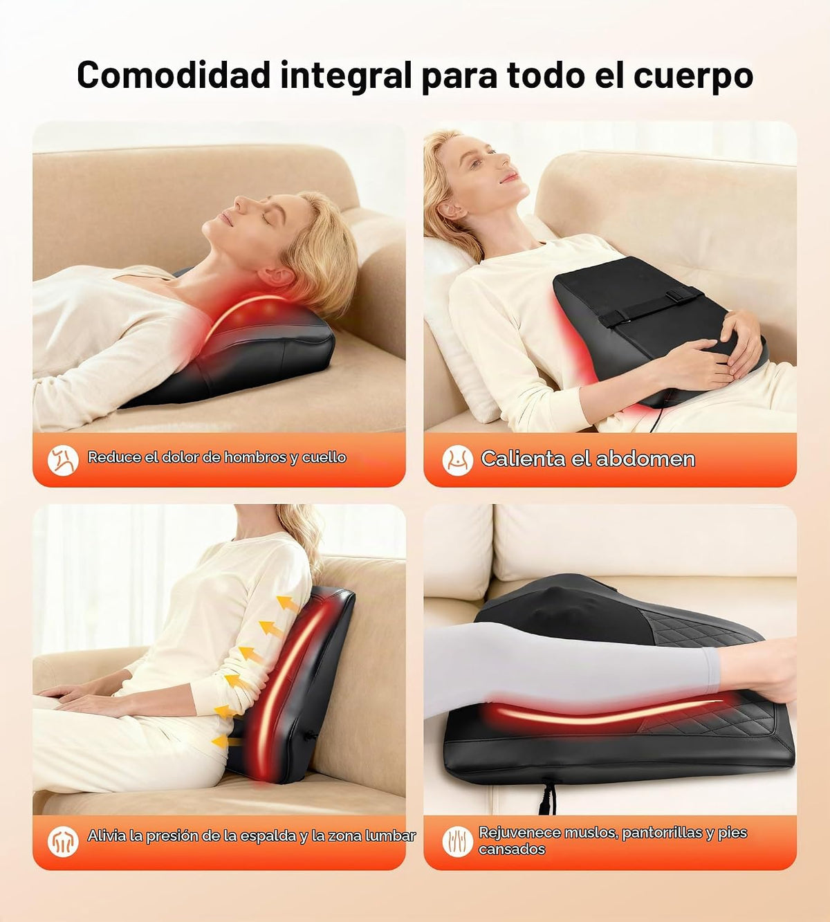 ALLJOY Masajeador térmico de espalda para aliviar el dolor de espal...