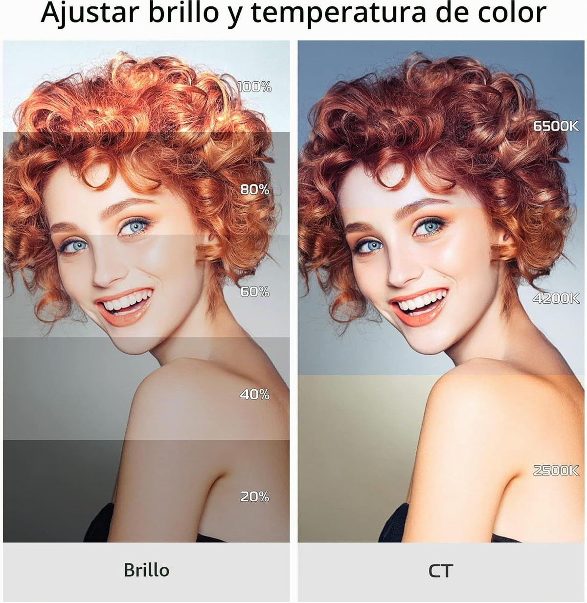 ULANZI VL66 Luz LED ajustable bicolor recargable 2500-6500K - Mini...