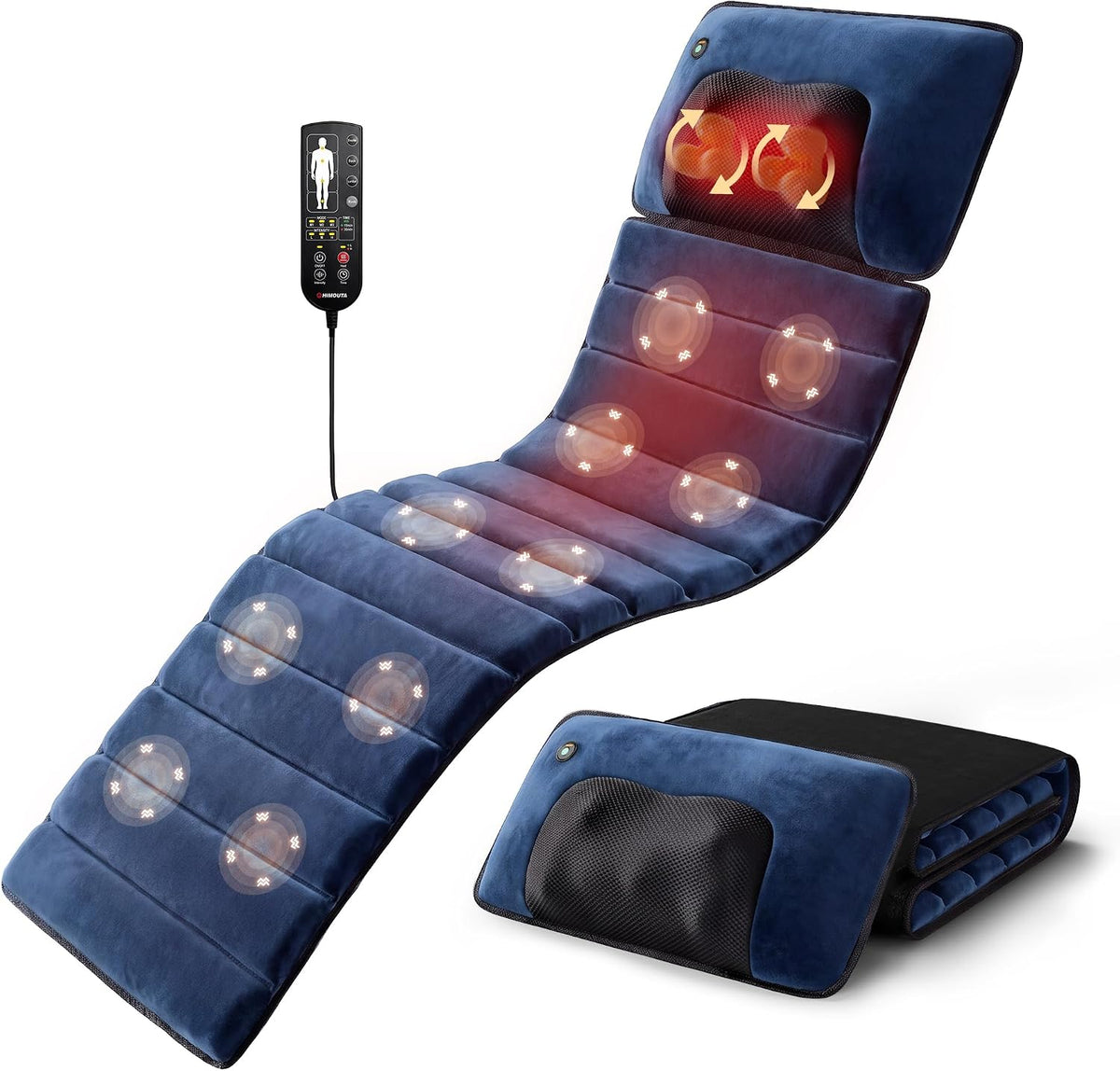 Himouta Alfombrilla de masaje de cuerpo completo con calor, masajea...