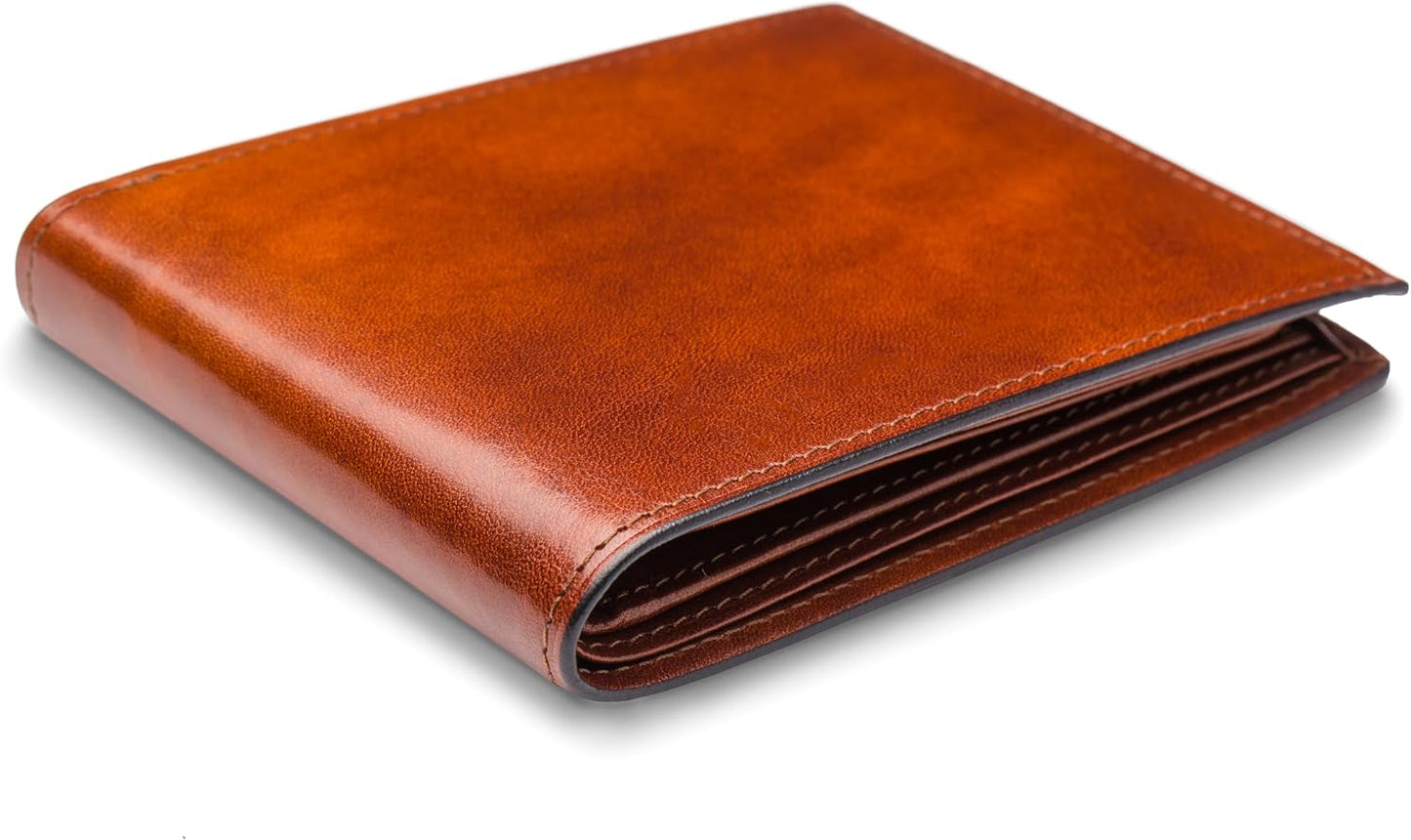 Bosca Cartera de cuero para hombre, billetera plegable de Italia an...