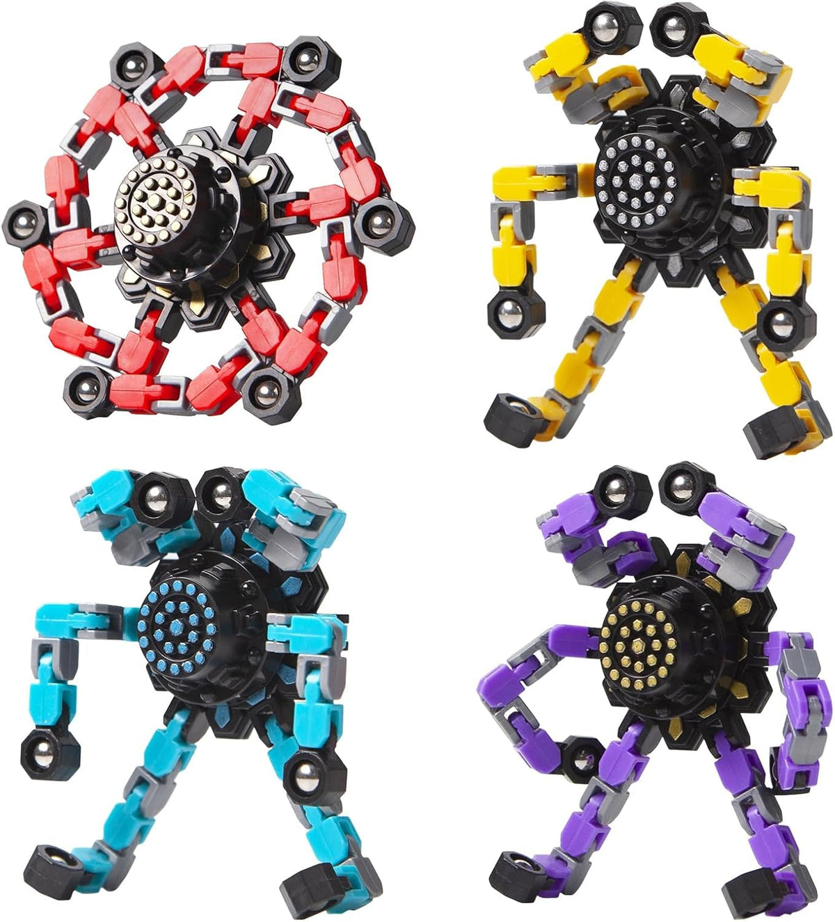 Gokeey Juguetes giratorios transformables de 4 piezas para niños y...