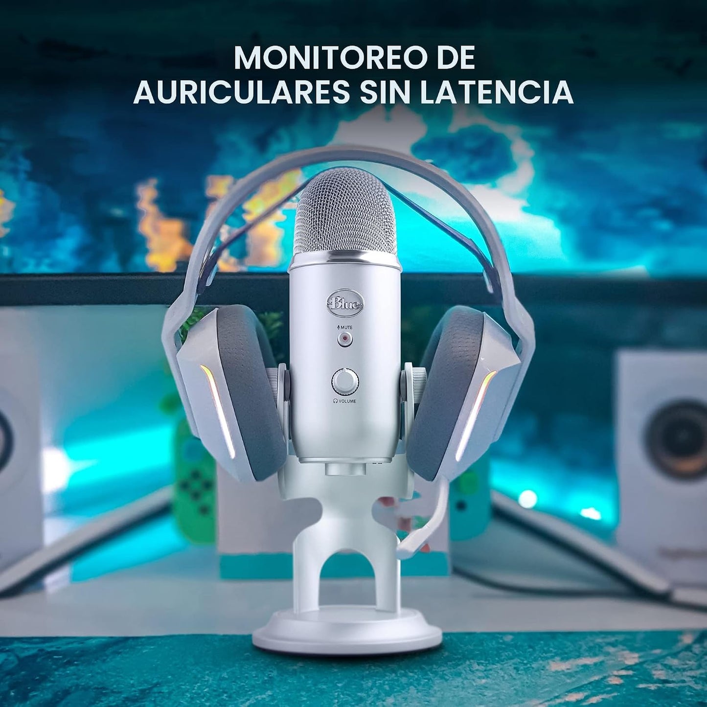 Logitech Creators Blue Yeti - Micrófono USB para juegos, transmisió...
