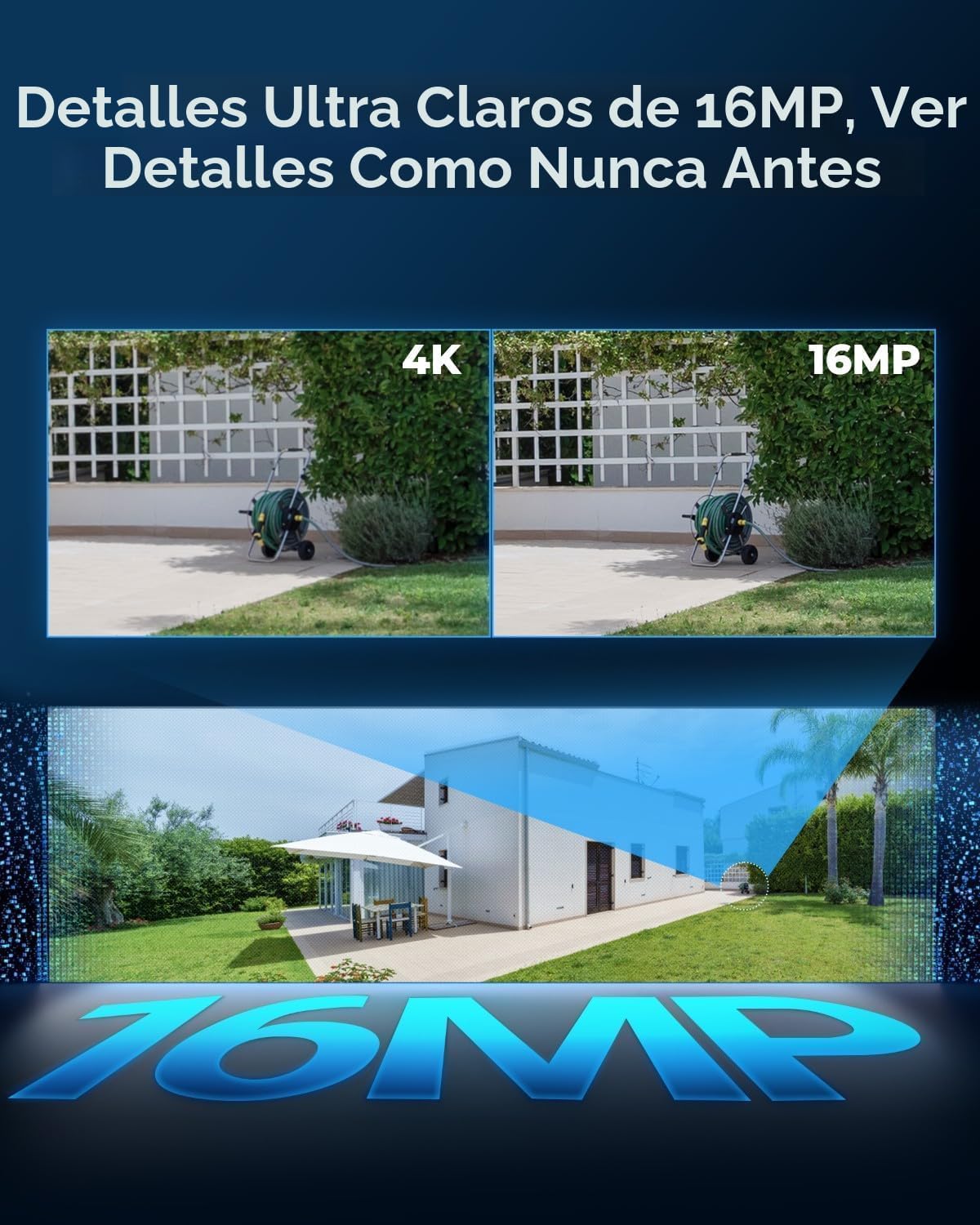 REOLINK Duo 3 PoE 16MP UHD Cámara de Seguridad PoE de Doble Lente c...