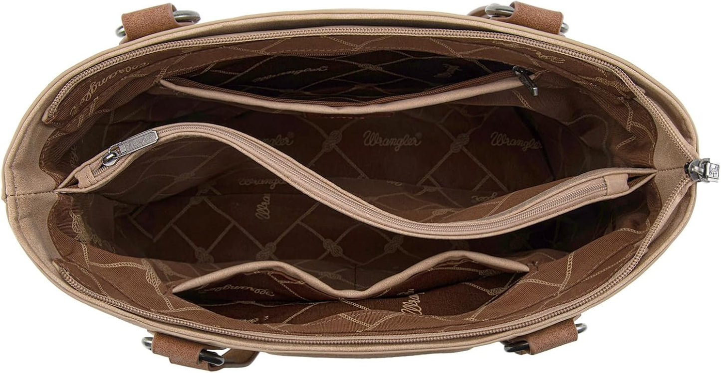 Montana West Wrangler Bolso de mano para mujer con múltiples bolsil...