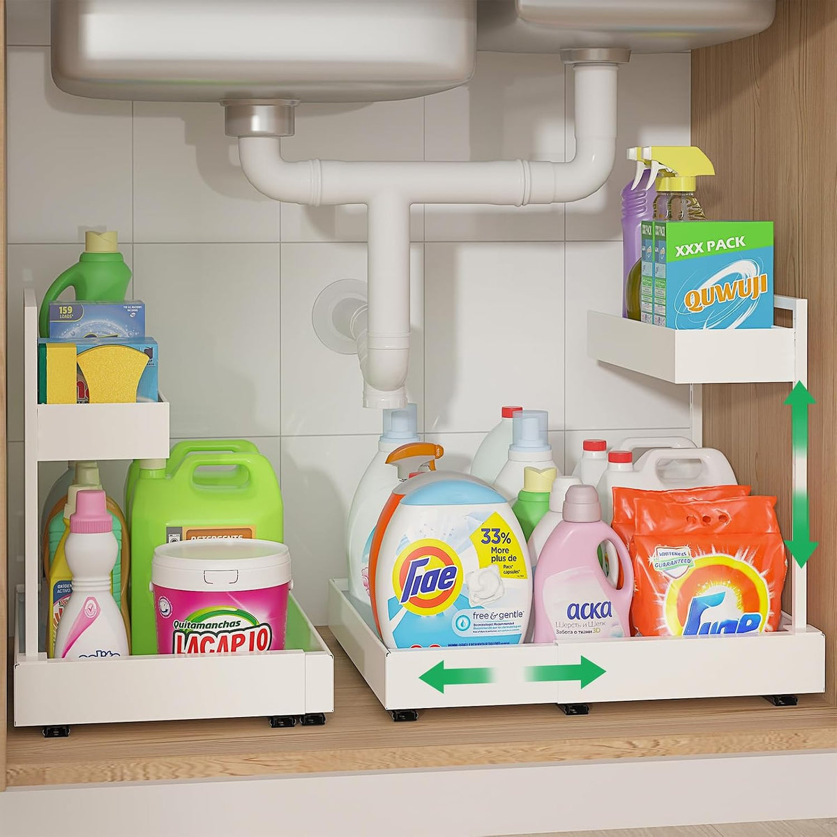REALINN Organizadores y almacenamiento ampliables para debajo del f...