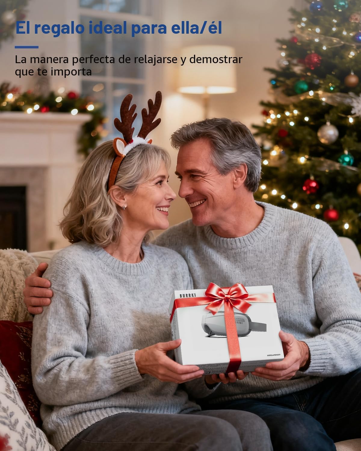 Masajeador de ojos con calor y música Bluetooth, regalos de cumplea...
