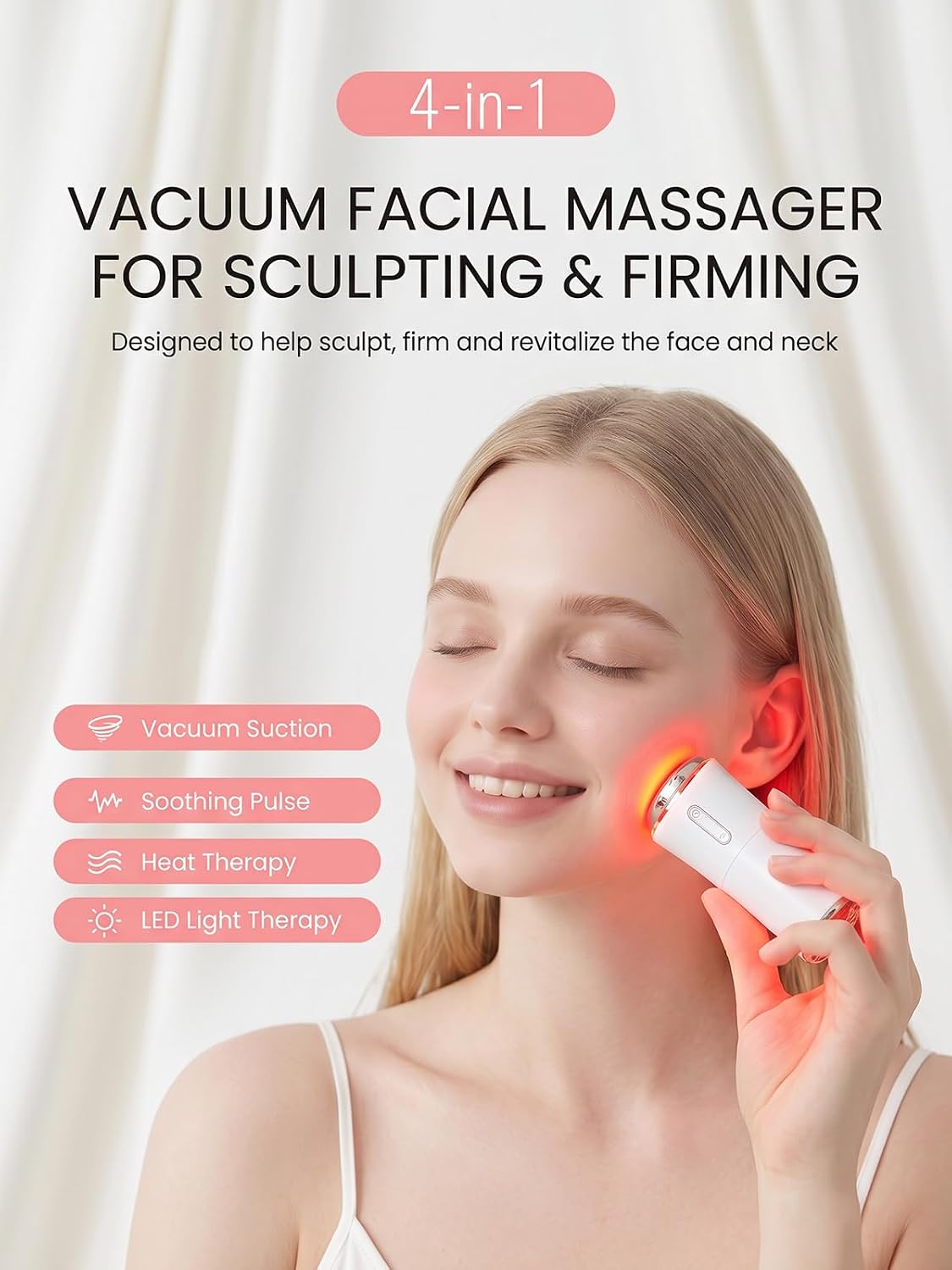 Masajeador facial al vacío 4 en 1 para lifting, esculpir y reafirma...