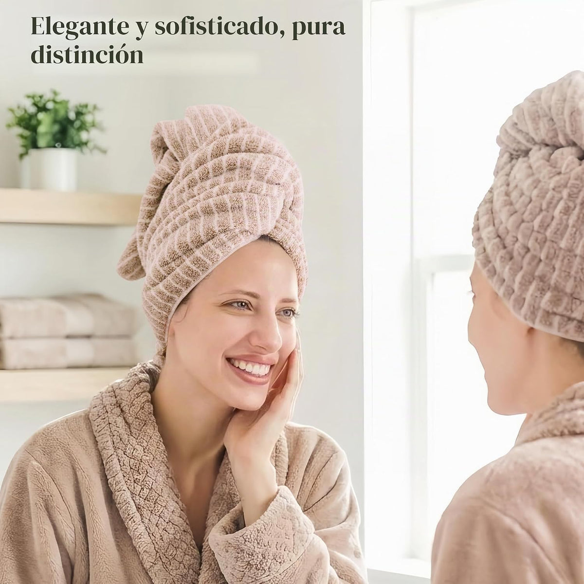 ROLSHOL Paquete de 2 toallas de microfibra grandes para mujer, 27 ×...