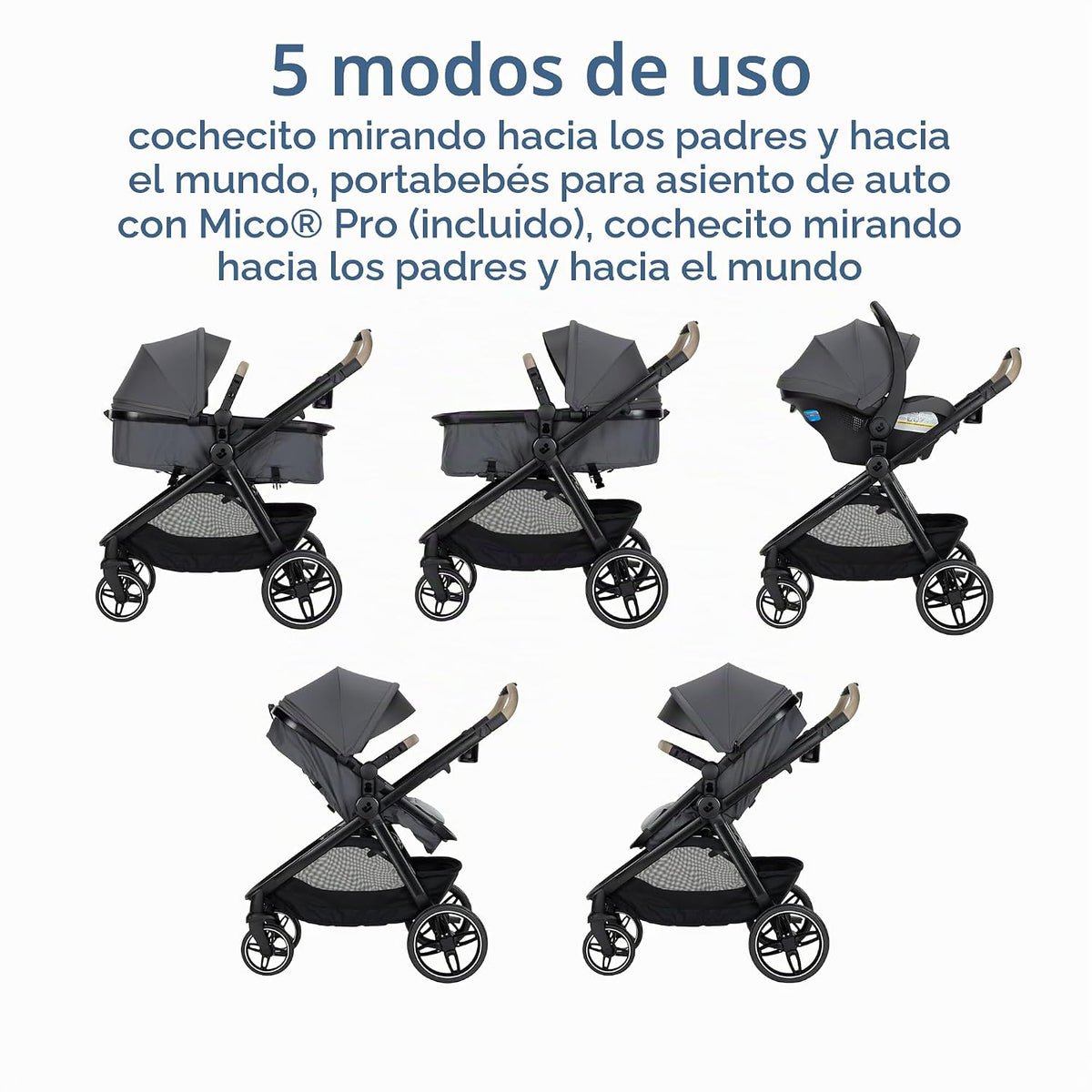 Maxi-Cosi Zelia Pro - Sistema de viaje 5 en 1 con asiento de automó...