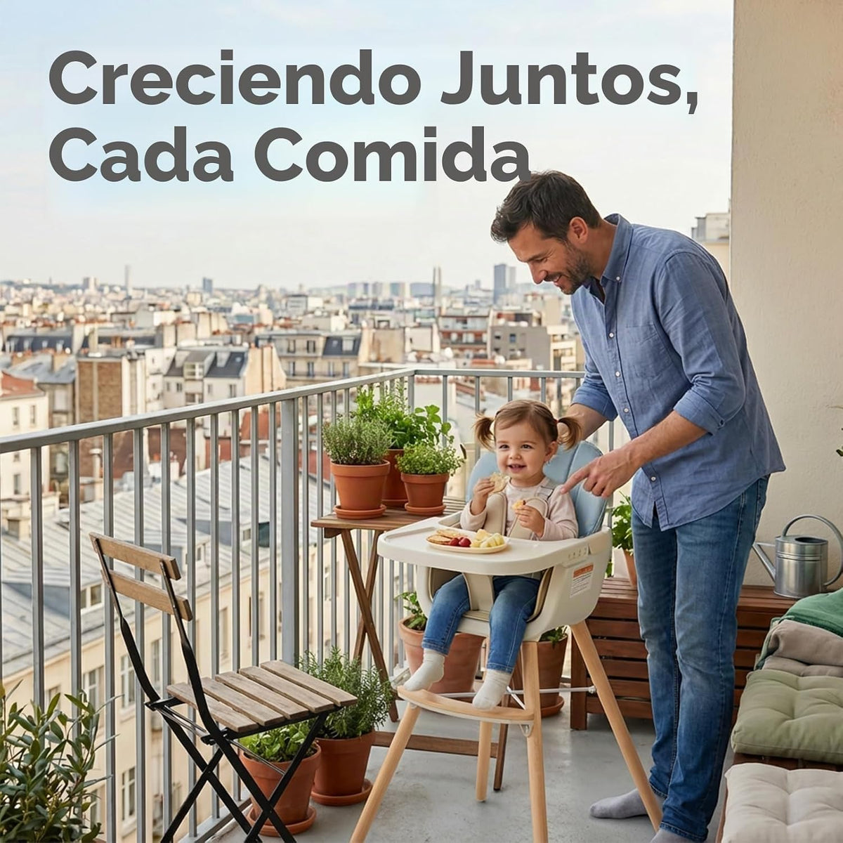 Mallify Silla alta de madera 3 en 1, sillas altas convertibles para...