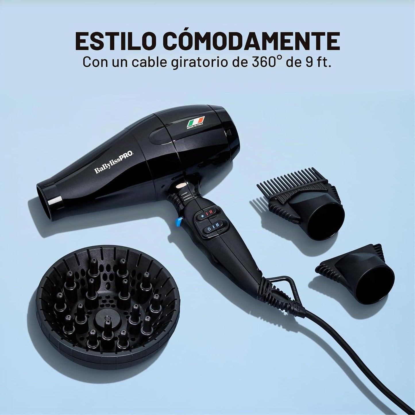 Secador de pelo BaBylissPRO Nano Titanium italiano Portofino - Seca...
