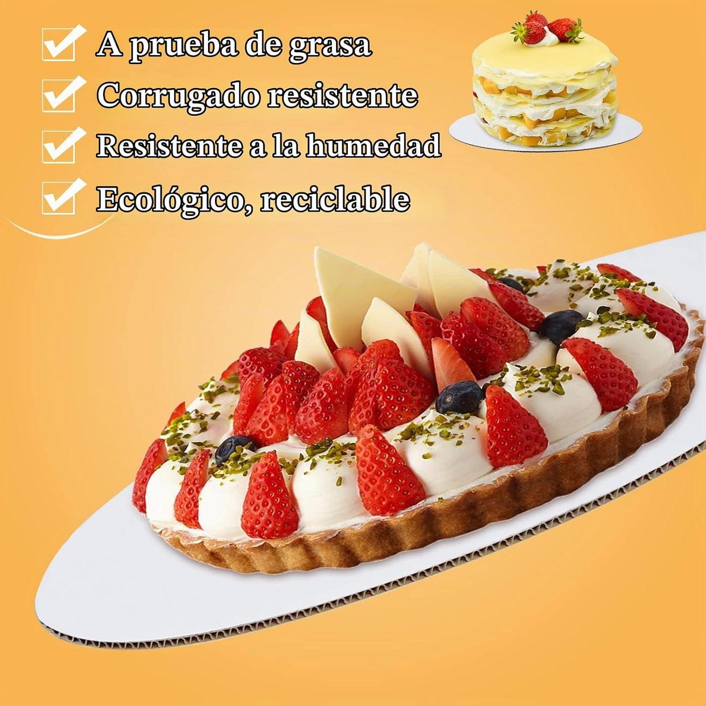 Sudaya Juego de 50 soportes para tartas, 50 soportes redondos para...