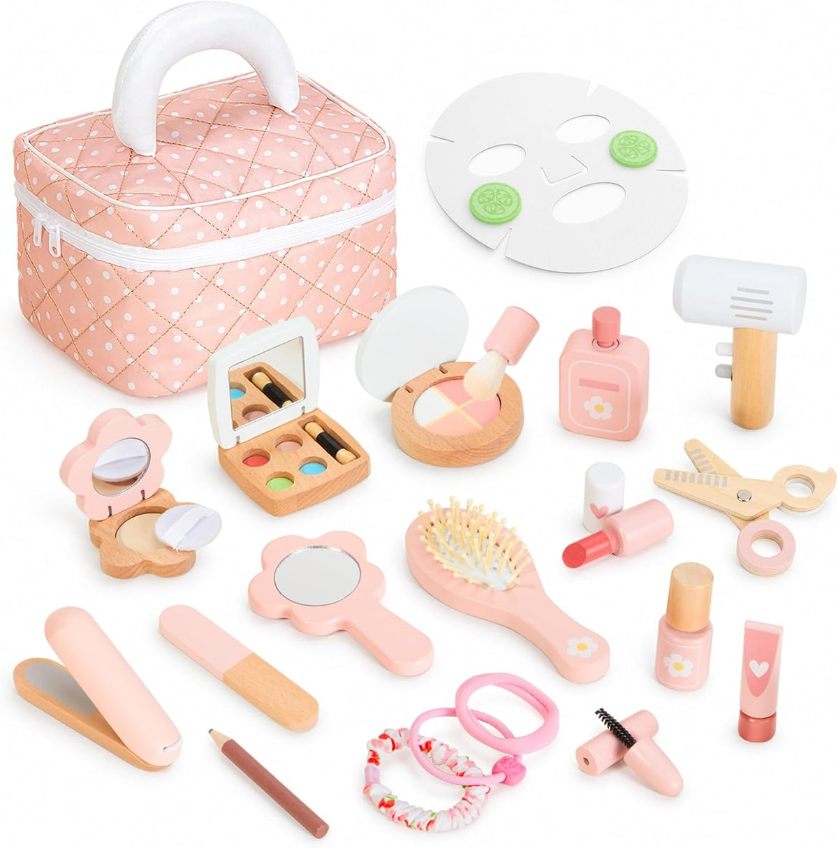 OOOK Maquillaje de madera para niños pequeños de 3 a 5 años con 23...